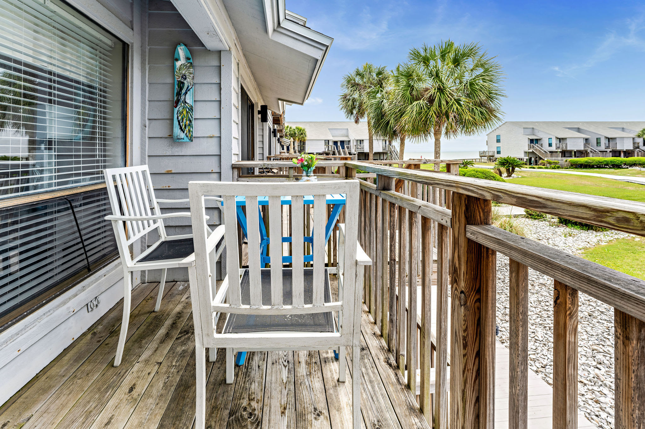 Balcony with view to beach