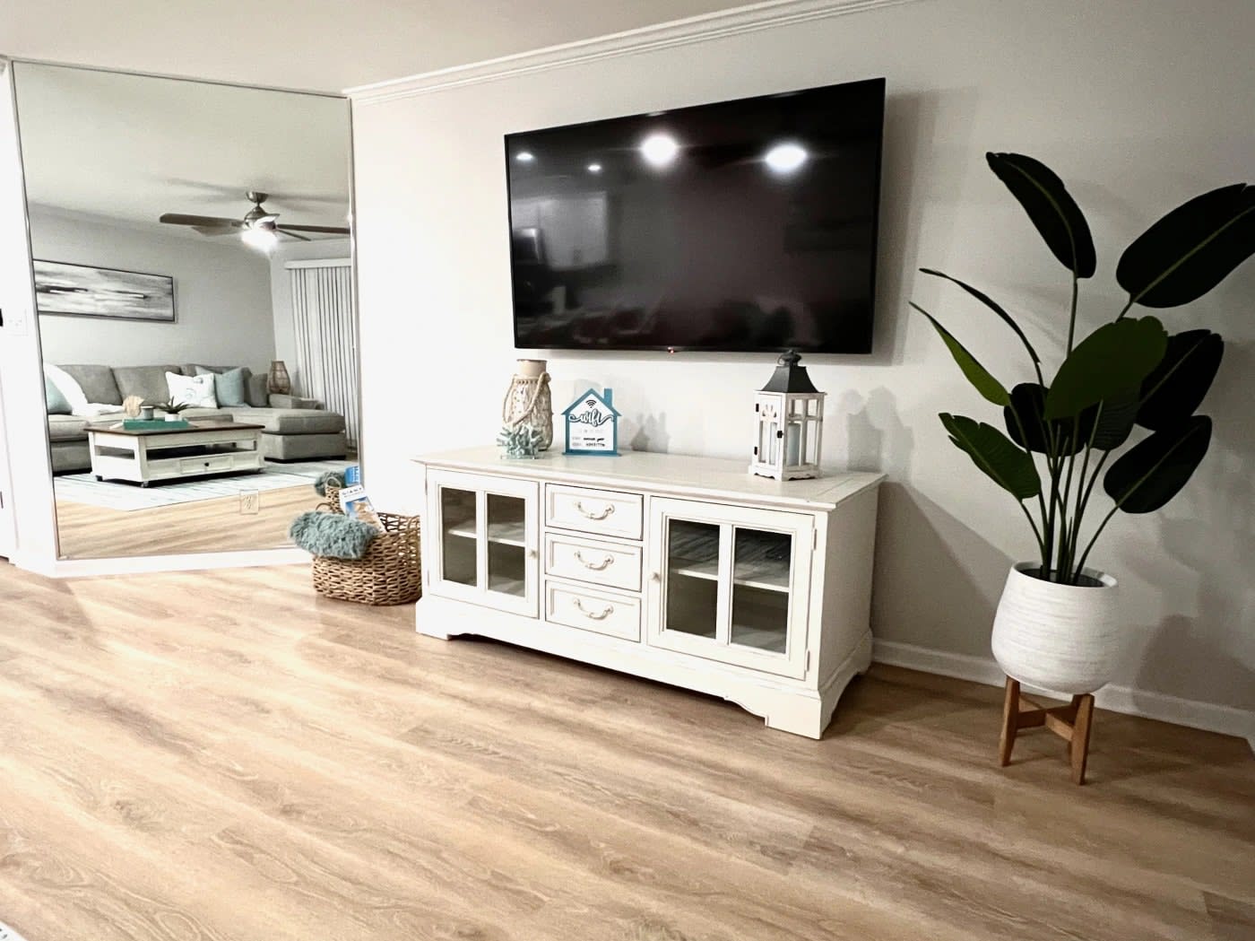 Enjoy free Cable or Streaming on our 70-in. Smart TV!