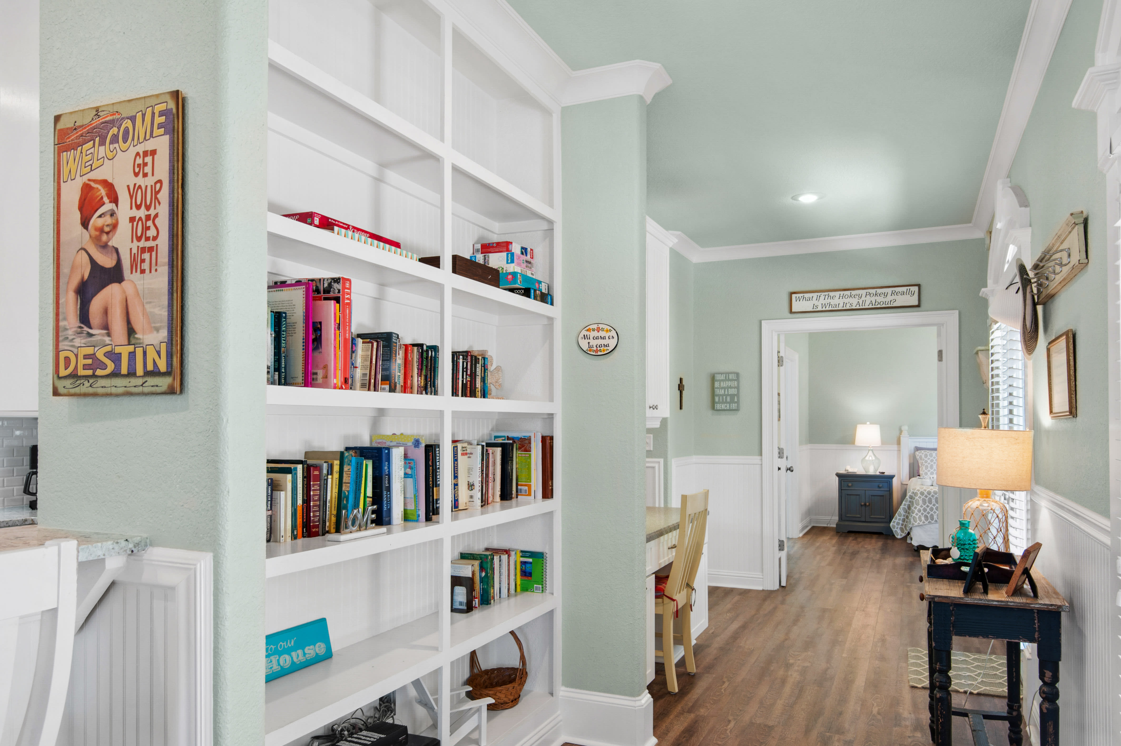 View of the hallway to the master suite down stairs