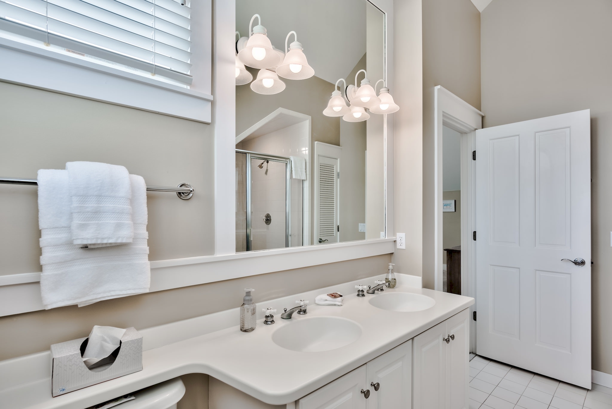 Master bathroom double vanity 