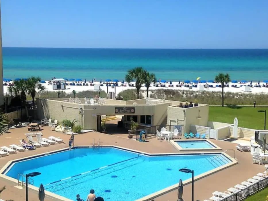 Pool and snack shack view