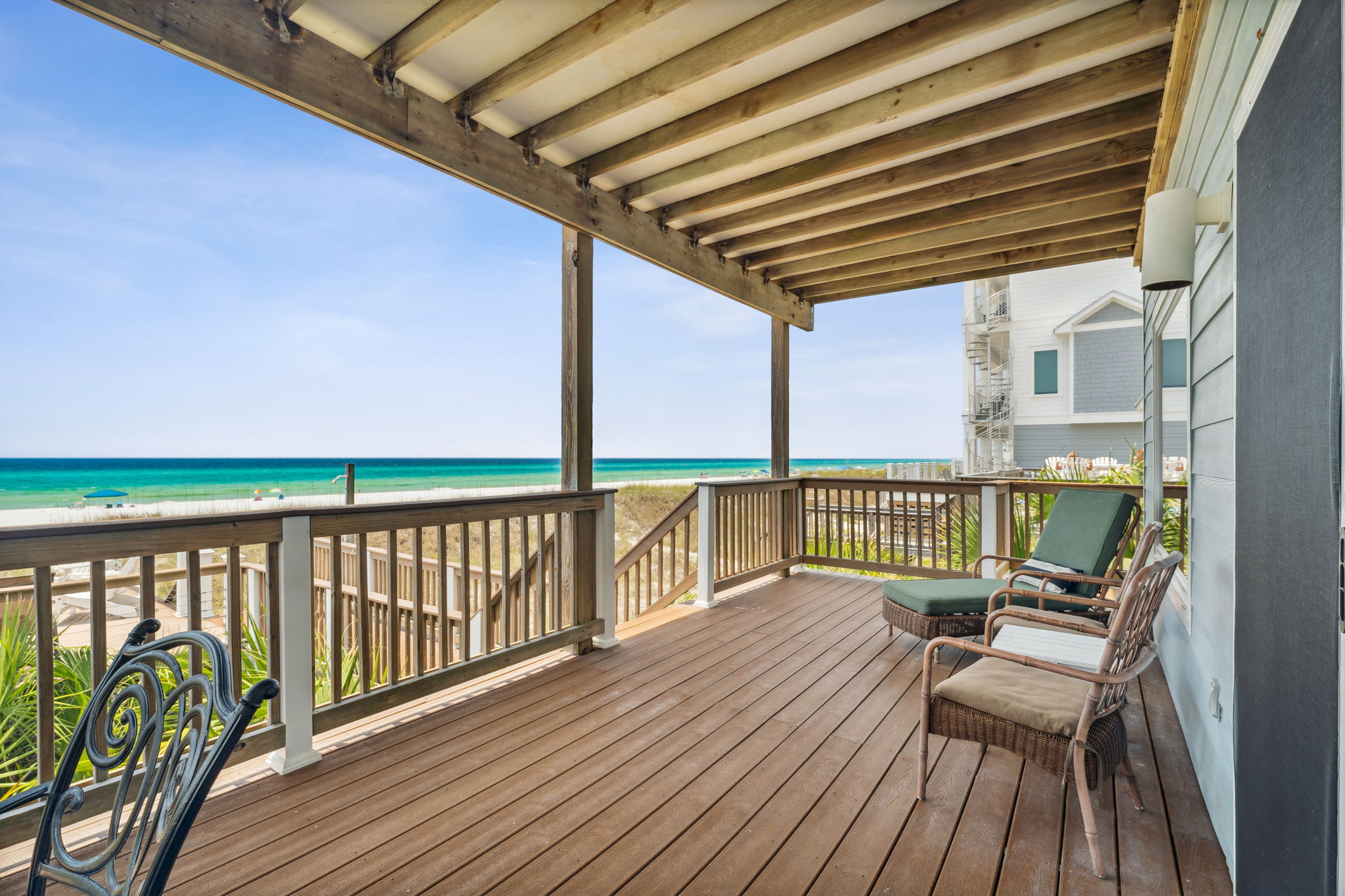View from just outside the living room onto the beach