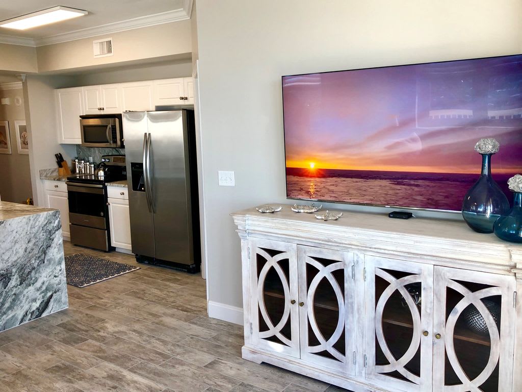 Large flat screen television for winding down in the evening...