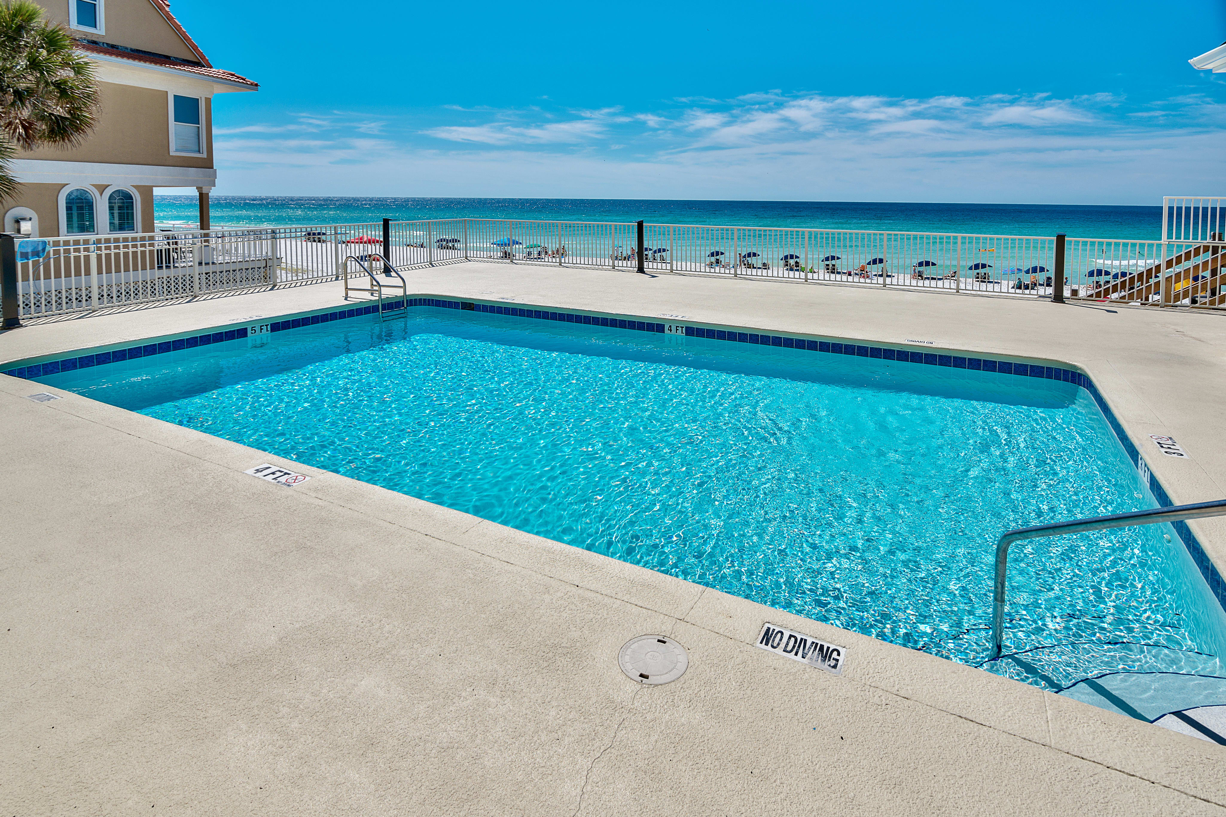Pool is directly on your private beach. This is your beach access w/ restrooms