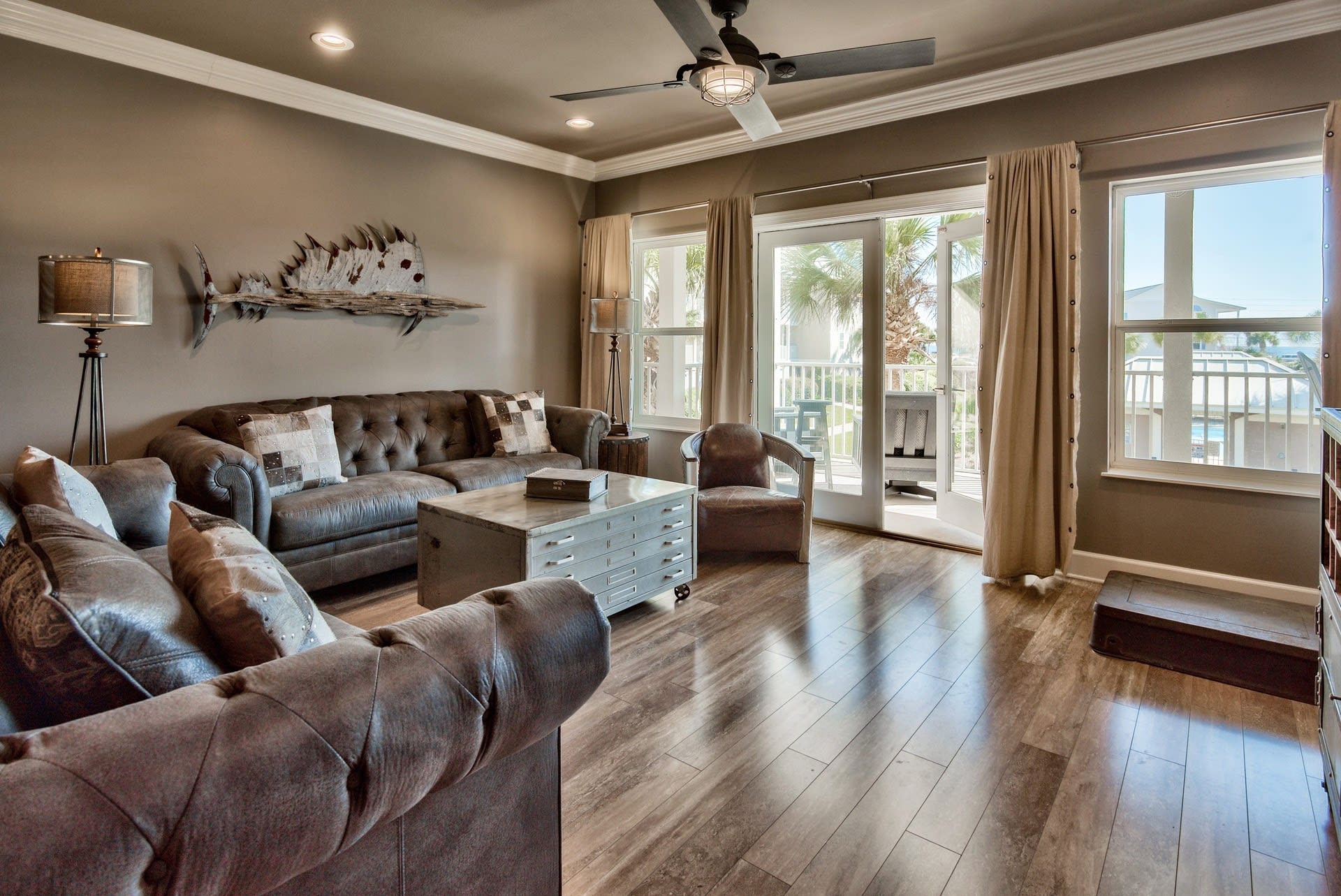 Custom made artwork. Metal works throughout.