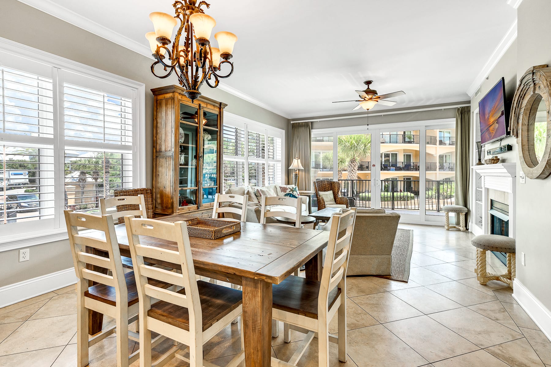 main dining table (seats 6, additional chairs close by for family game nights!)