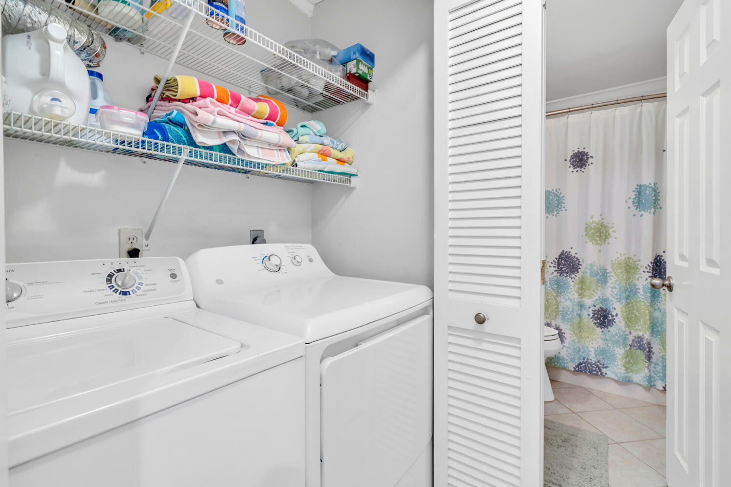 Side by side washer dryer. Not beach towels for your use on the beach