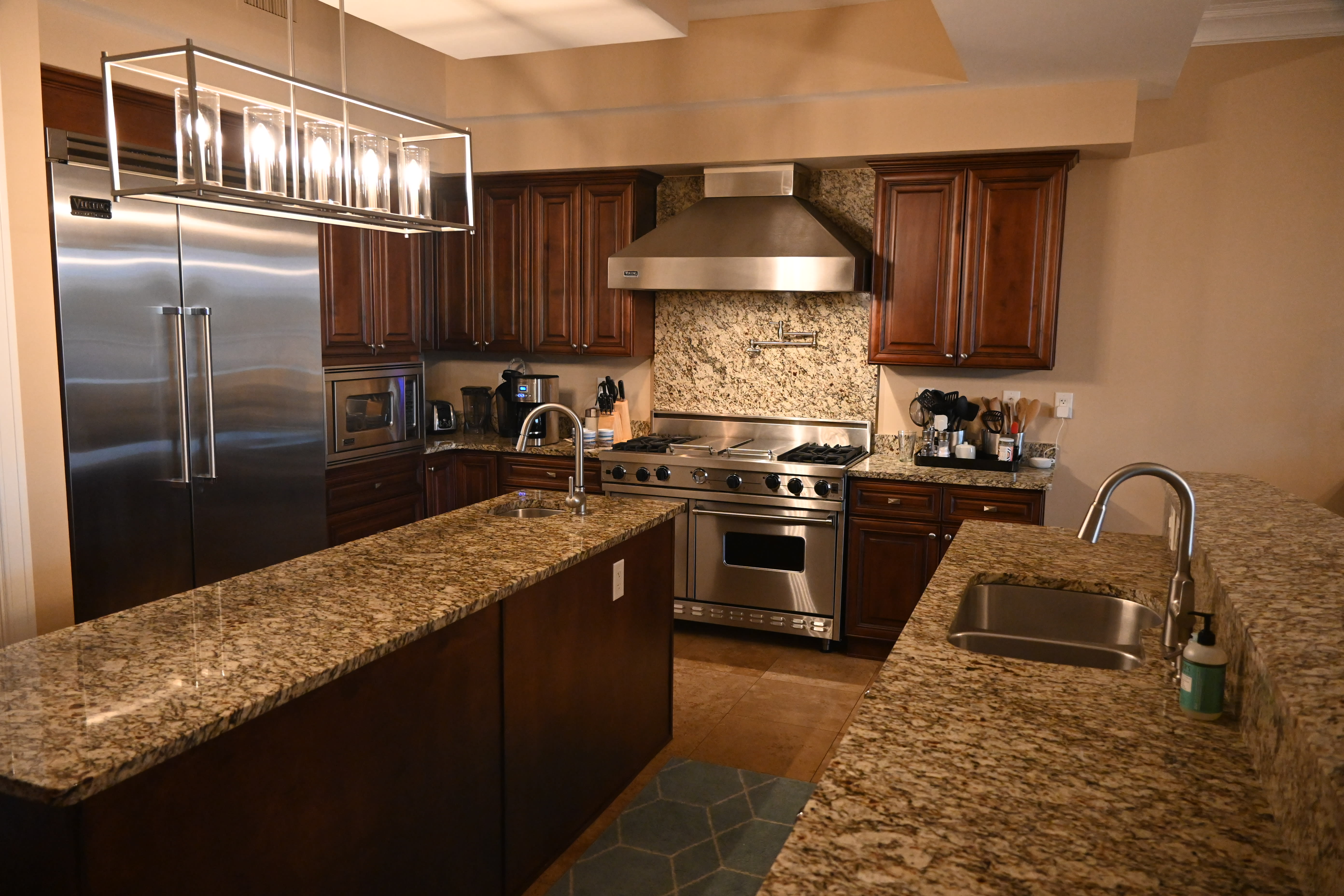 Gourmet Kitchen With Granite Countertops, Fully Stocked With Dishware And All Utensils.