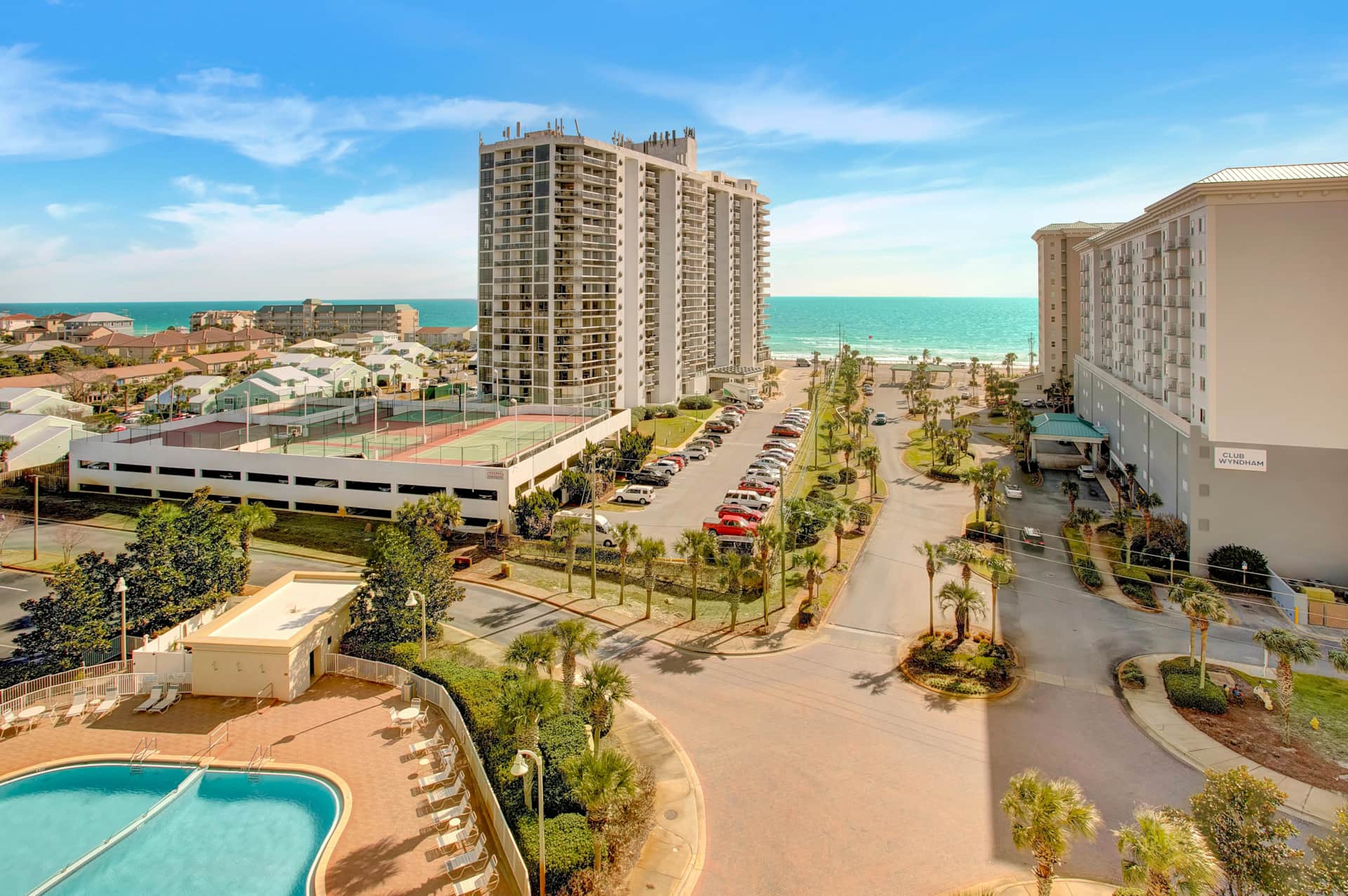 Overlooking the pool and beach!
