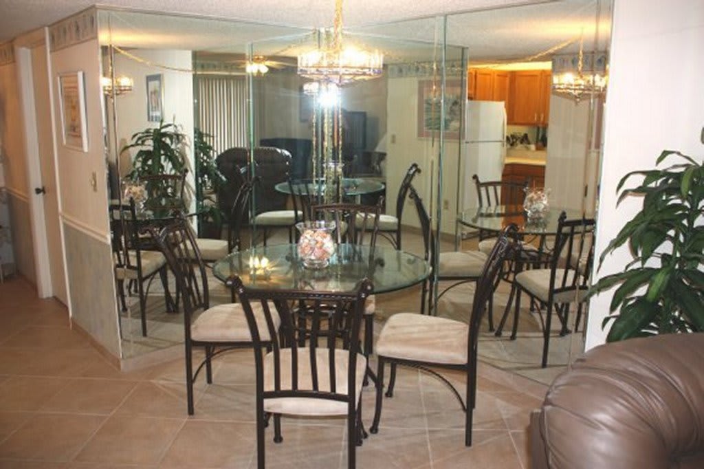 Mirrored dining area