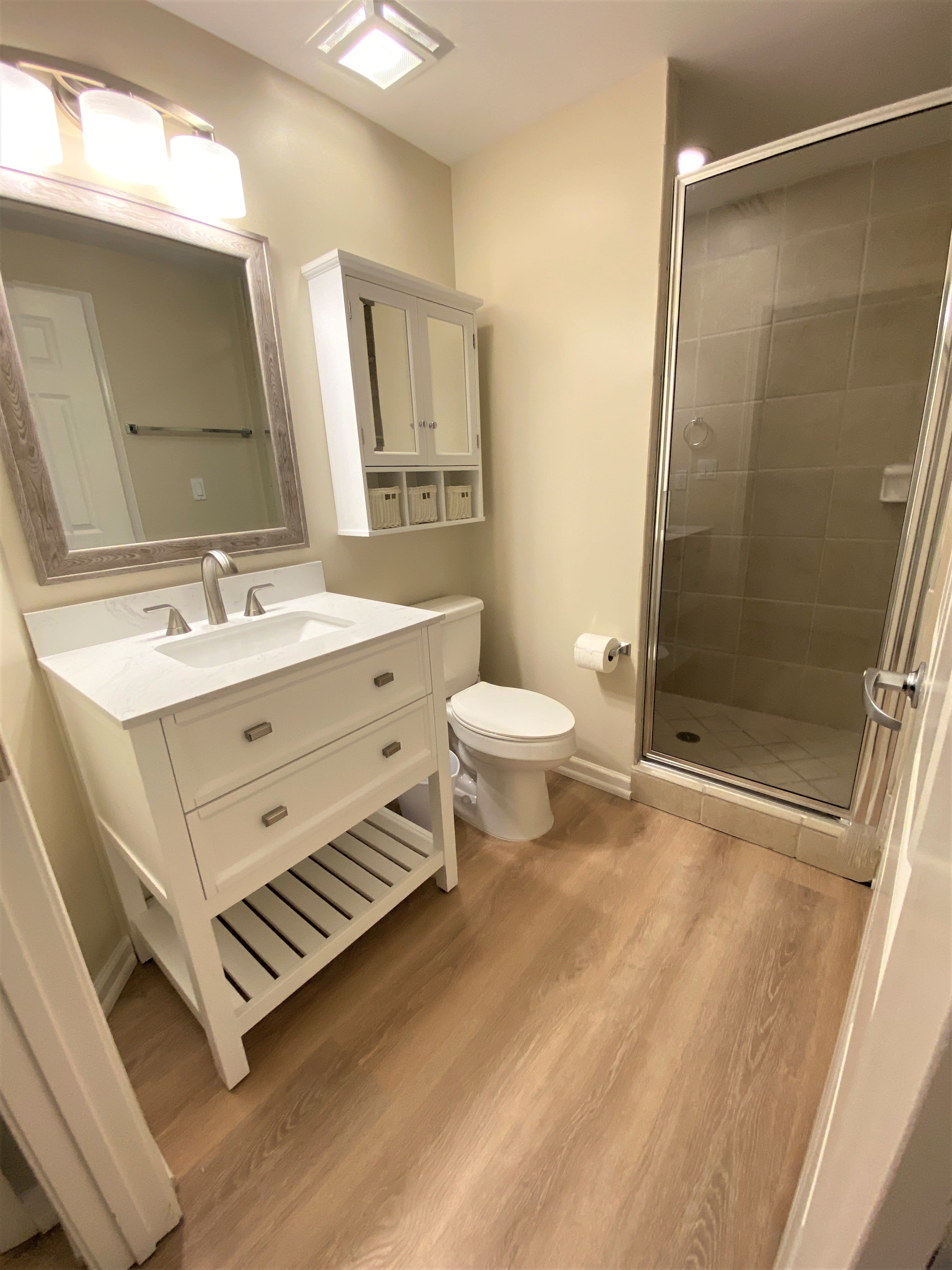 Bathroom 2- private bathroom for bdrm 2 with walk in shower.