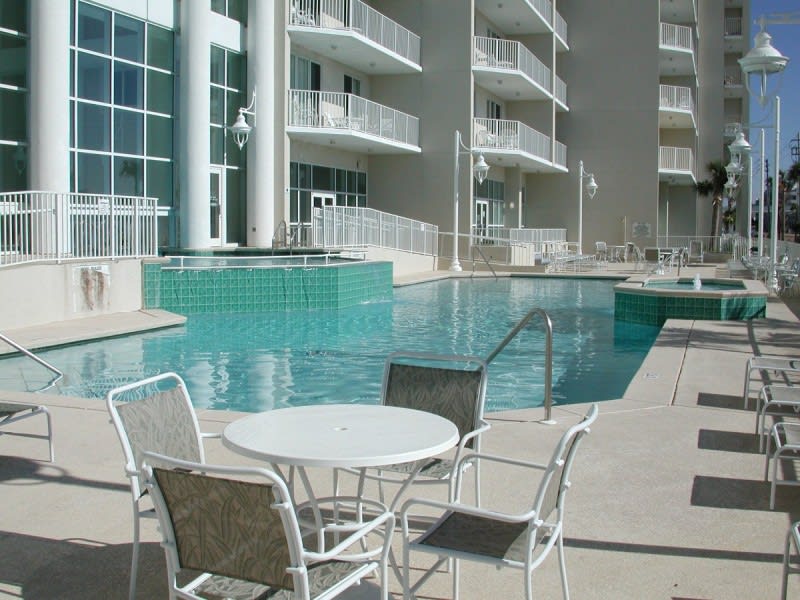 Swim out from the indoor pool to outdoor pool and two hot tubs!