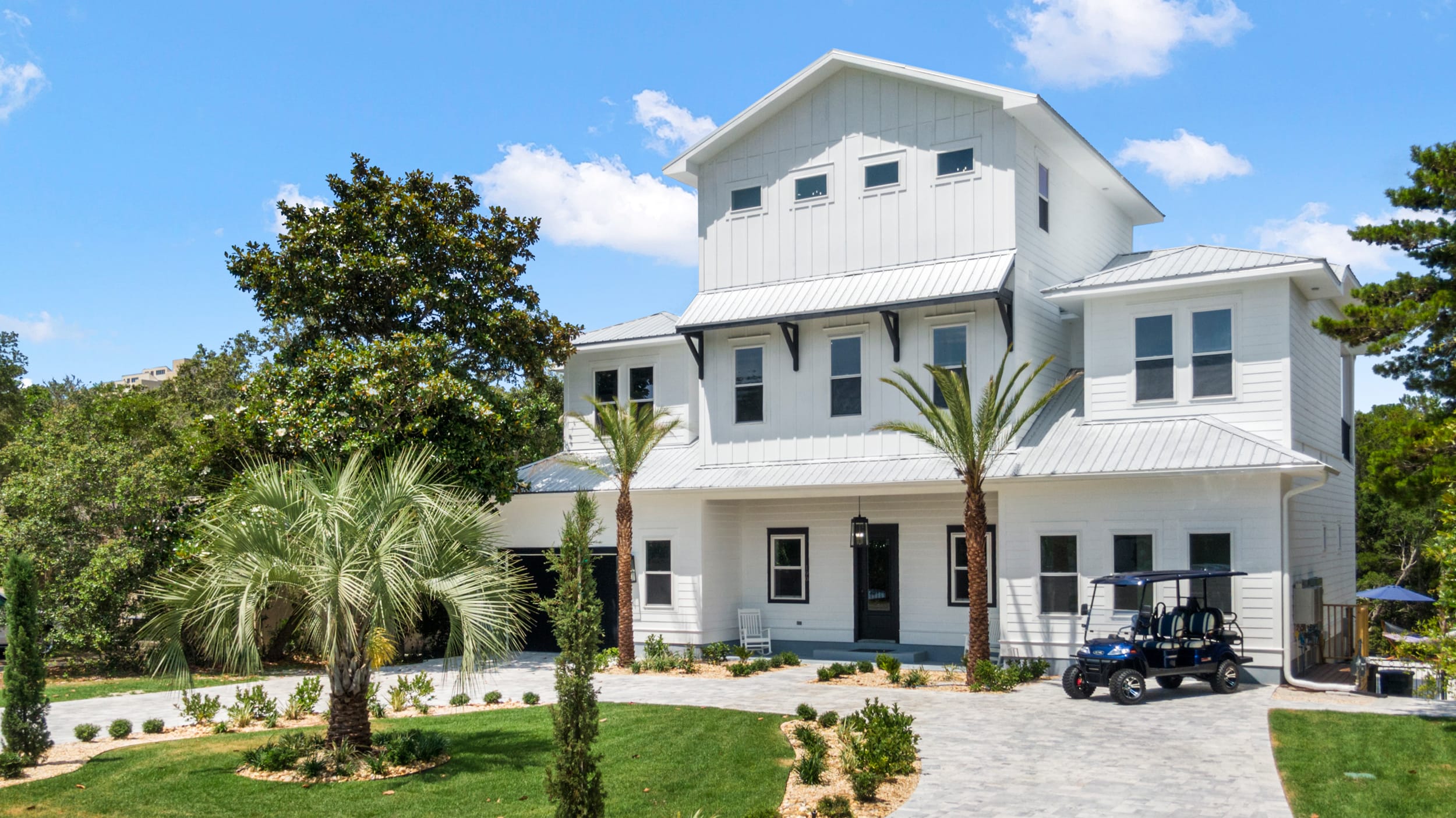 Front of home has parking for 5 cars plus golf cart