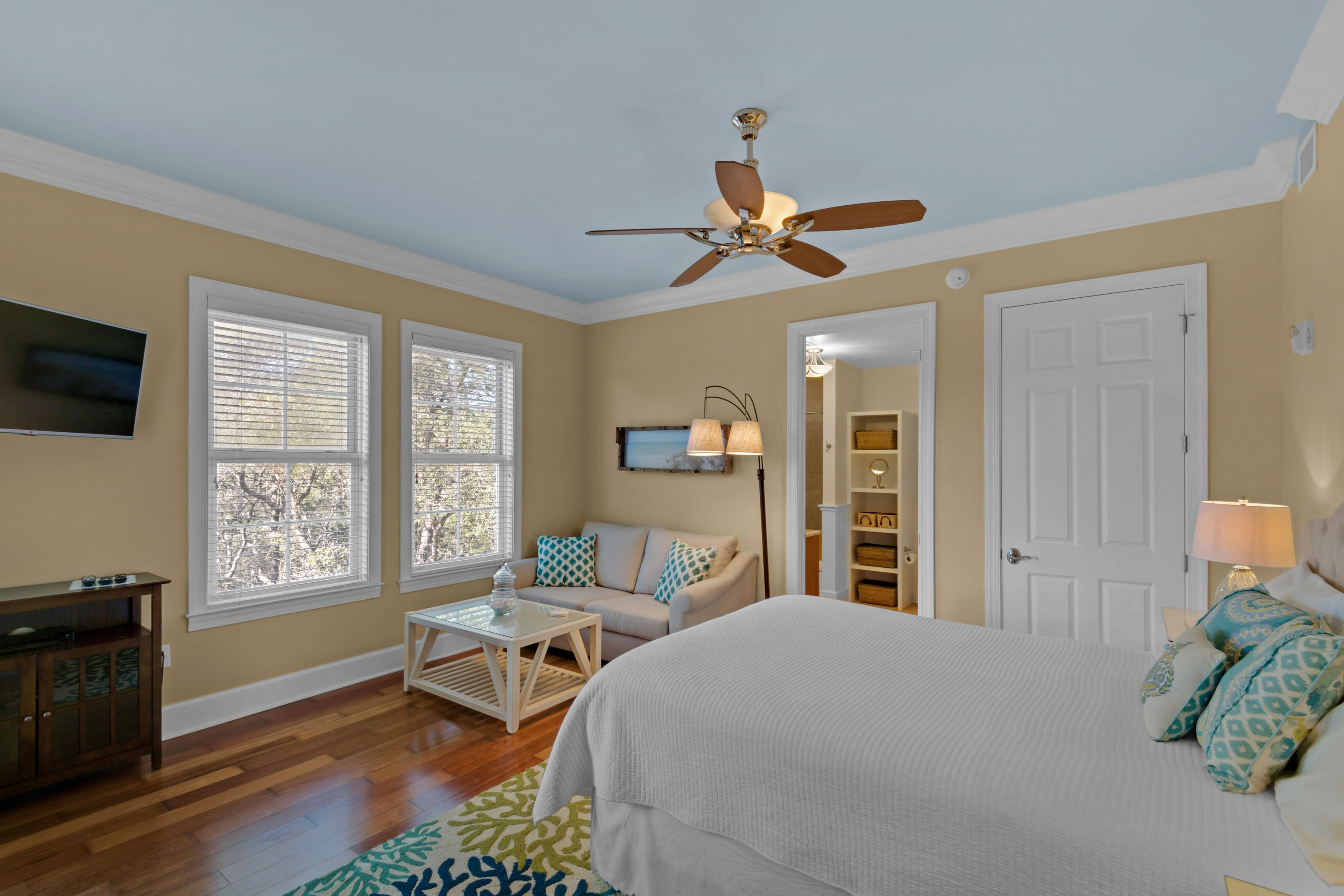 Second Master Bedroom w/queen bed, sitting area which accesses a second balcony.