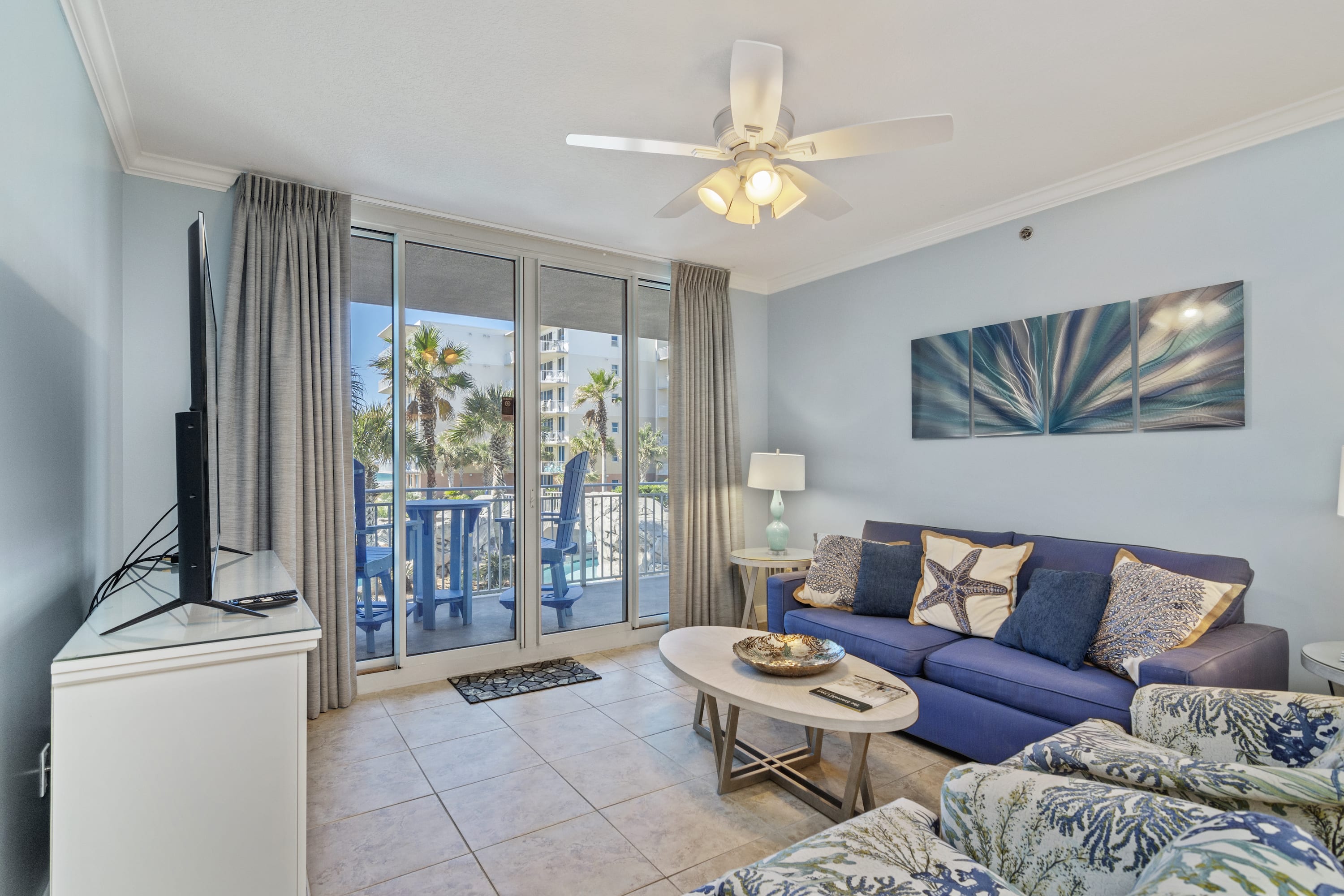 The view is the centerpiece - but you'll love the new living room furniture too