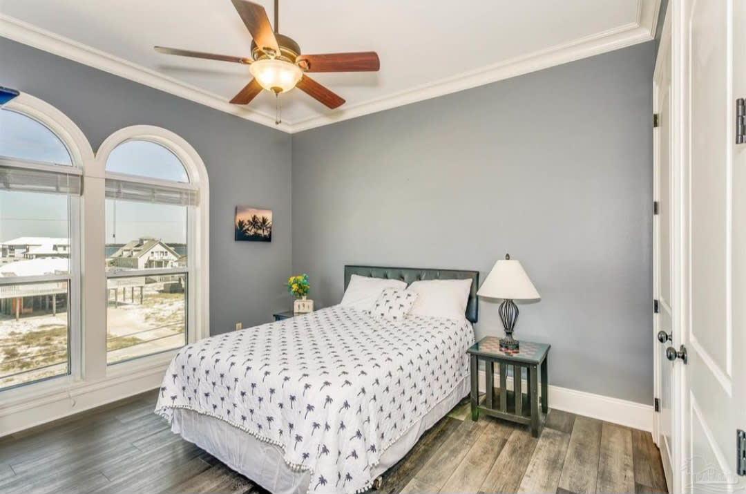 This room is being re-designed into a luxurious, coastal king bdrm