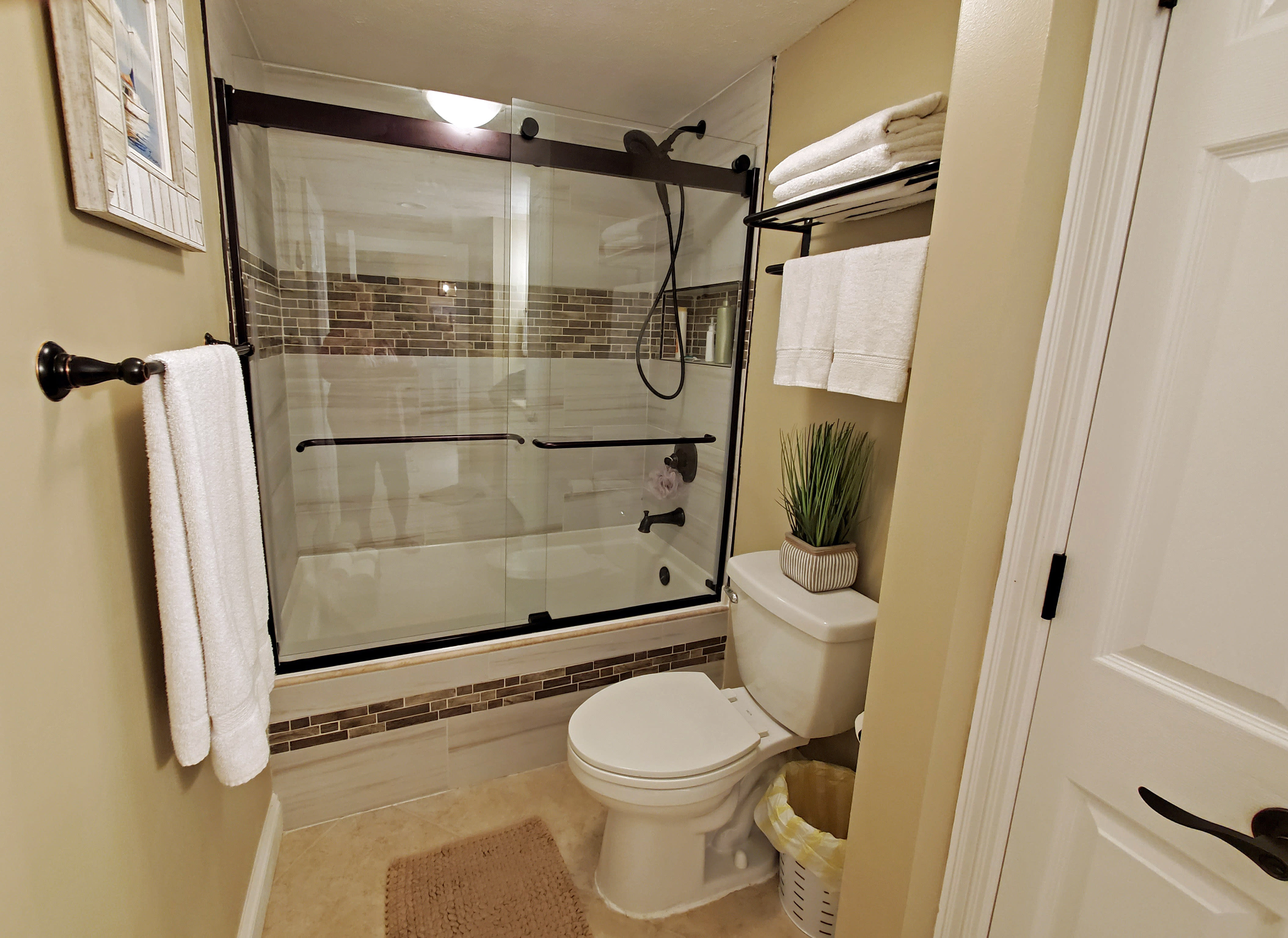 Newly remodeled spacious bathroom.