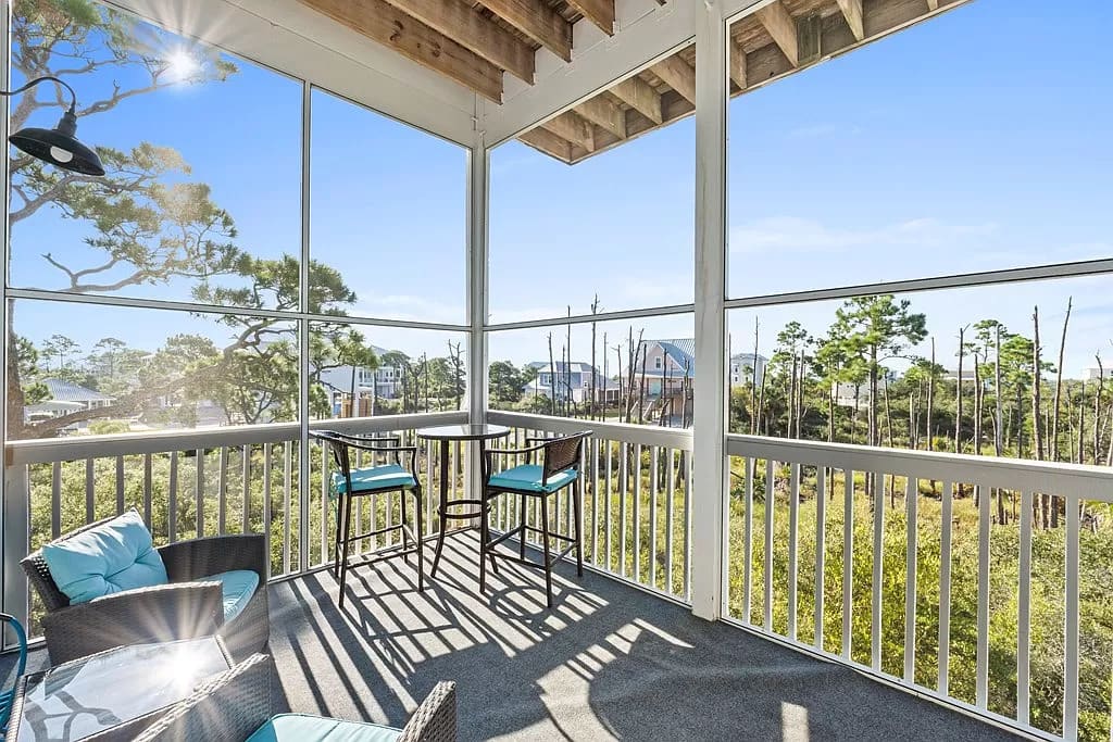 Private Screened Porch off of Primary Bedroom