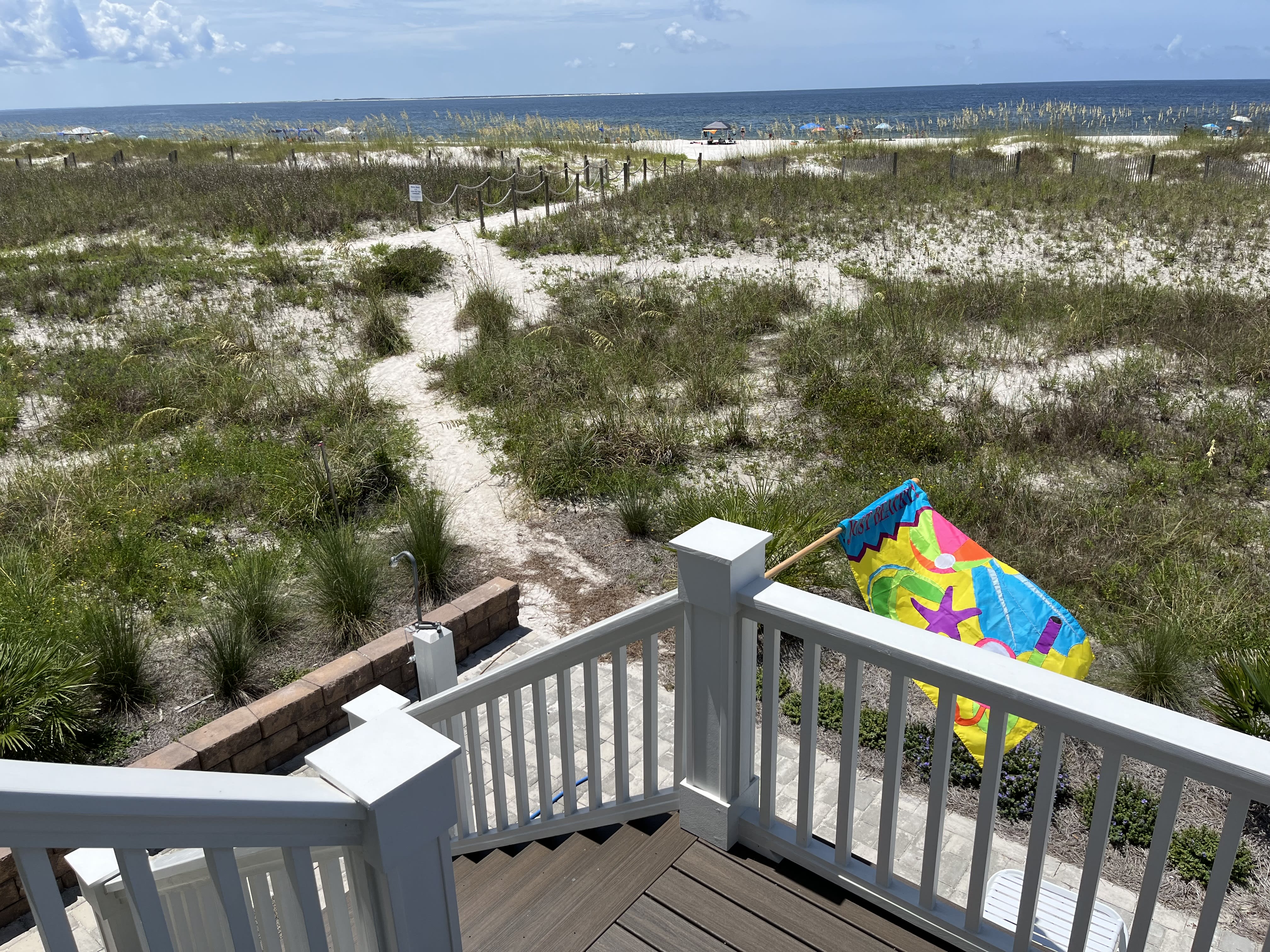 Private path to beach viewed from porch
