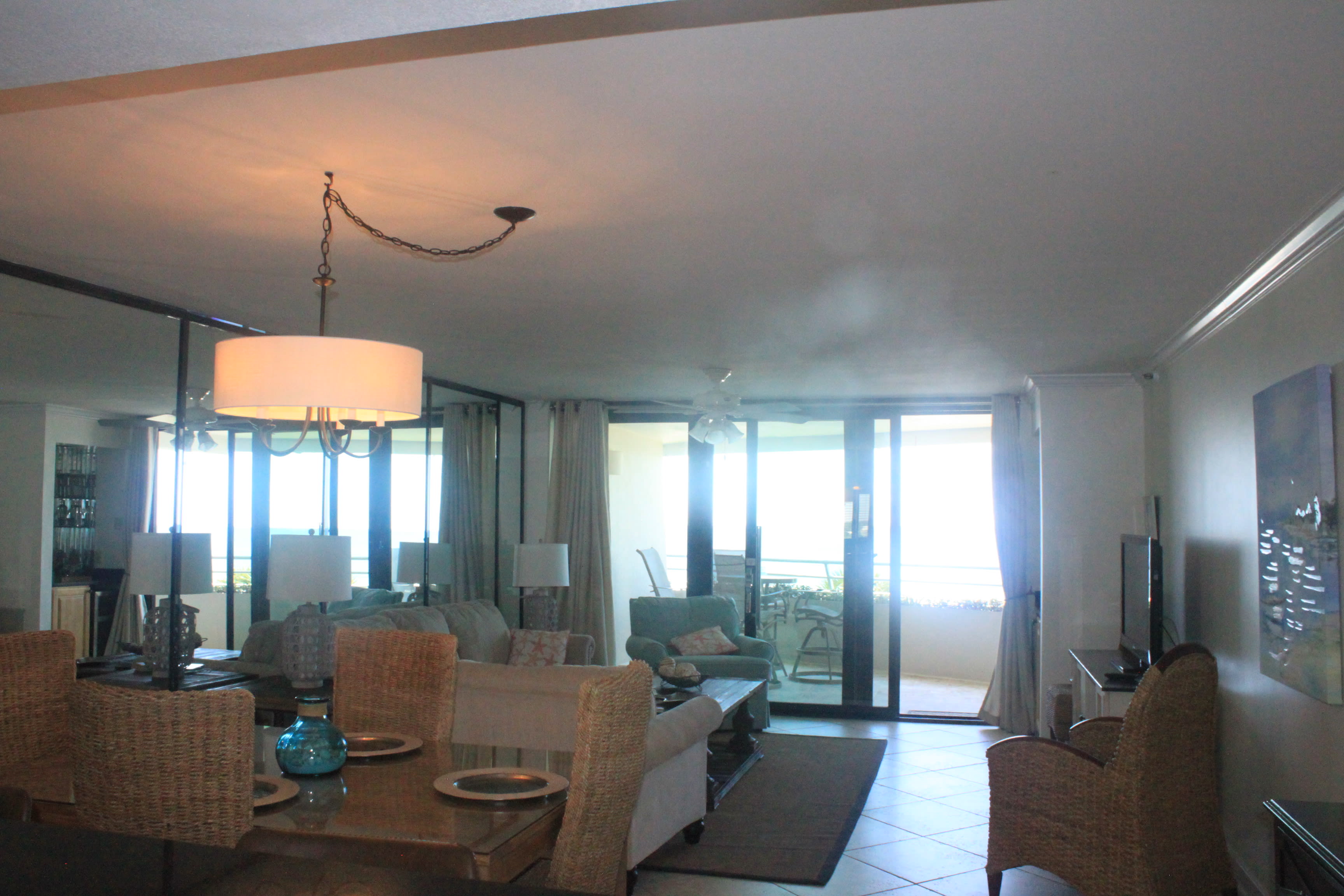 Overall view of dining, living rom