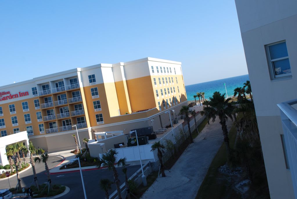 view of gulf from the balcony slightly zoomed in.