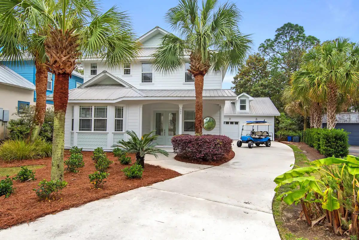 Vibe-9 No need to get salt and sand in your car. Use the included 6 seater golf cart to haul your cooler and toys to the gorgeous beach access that is just across the street from Vibe's subdivision entrance.