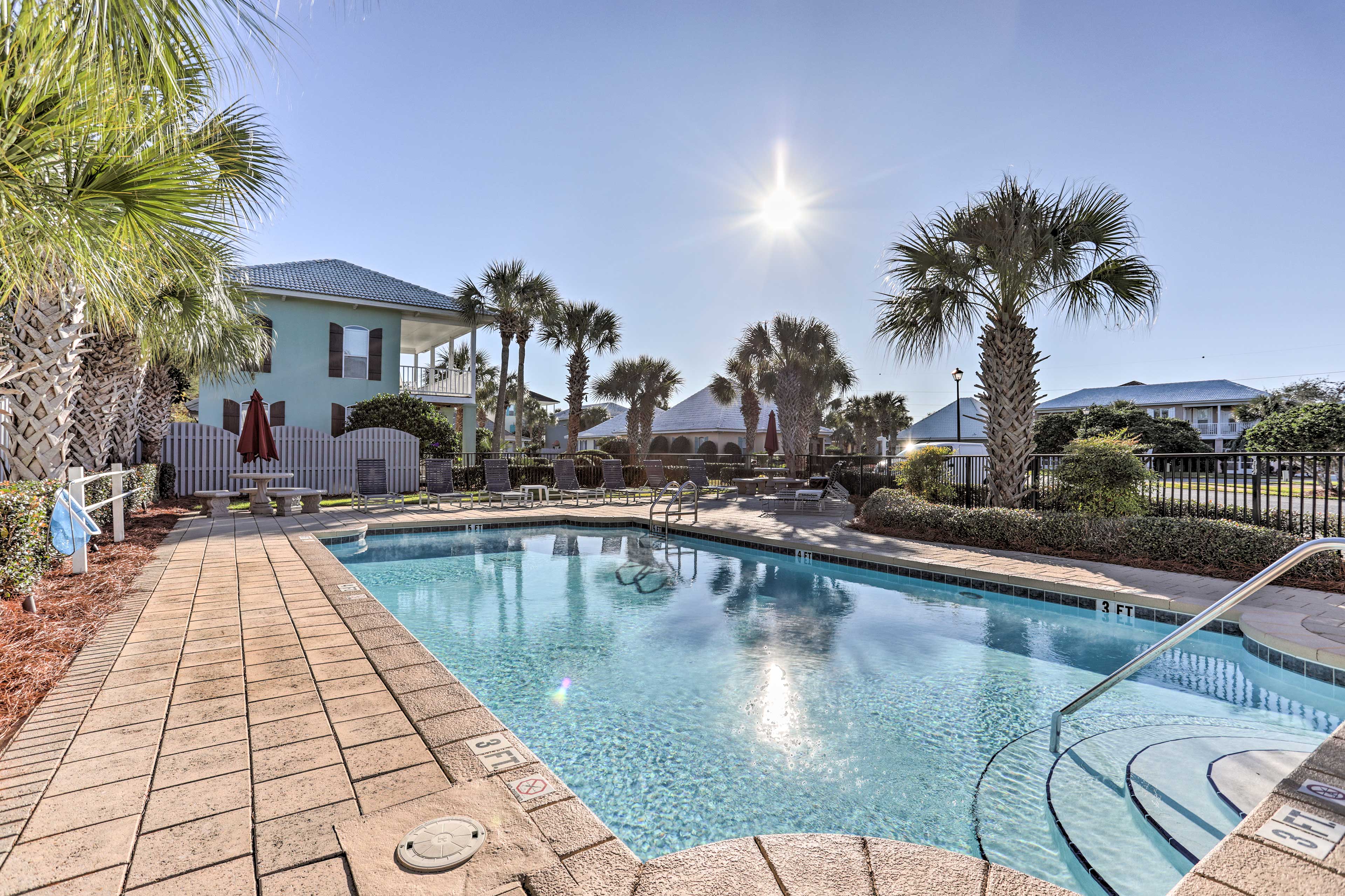 ...or take a dip in the neighborhood's small heated pool near the tennis courts