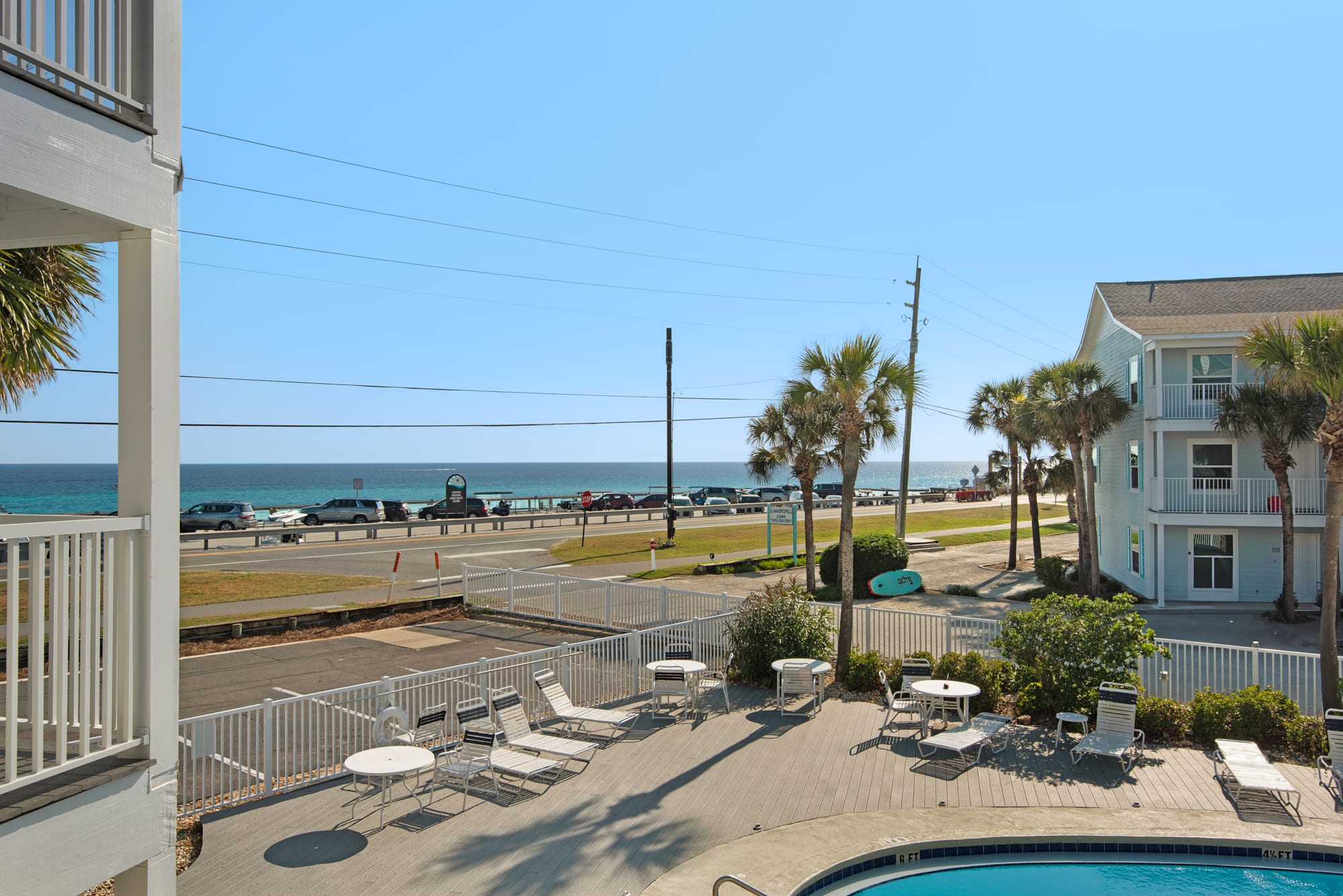 View of Gulf from balcony with beautiful sunsets