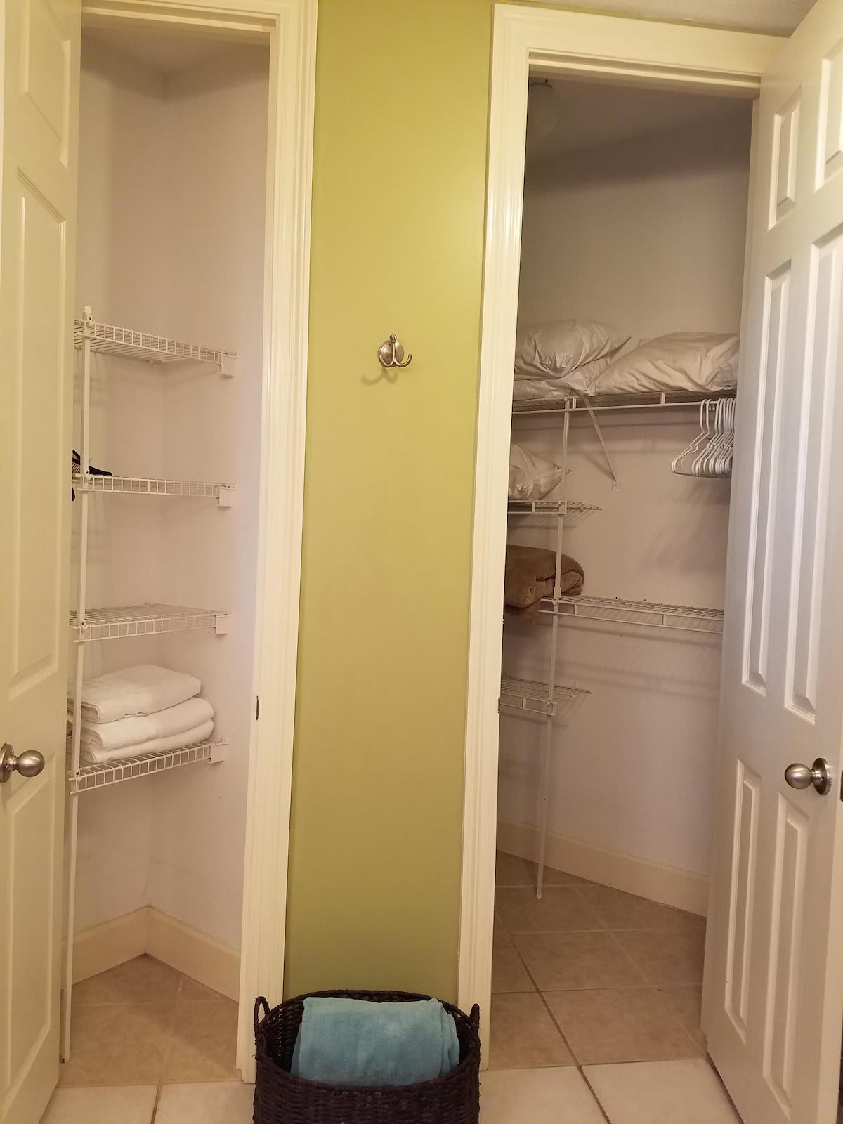 walk in closet in Master Bath plus linen closet