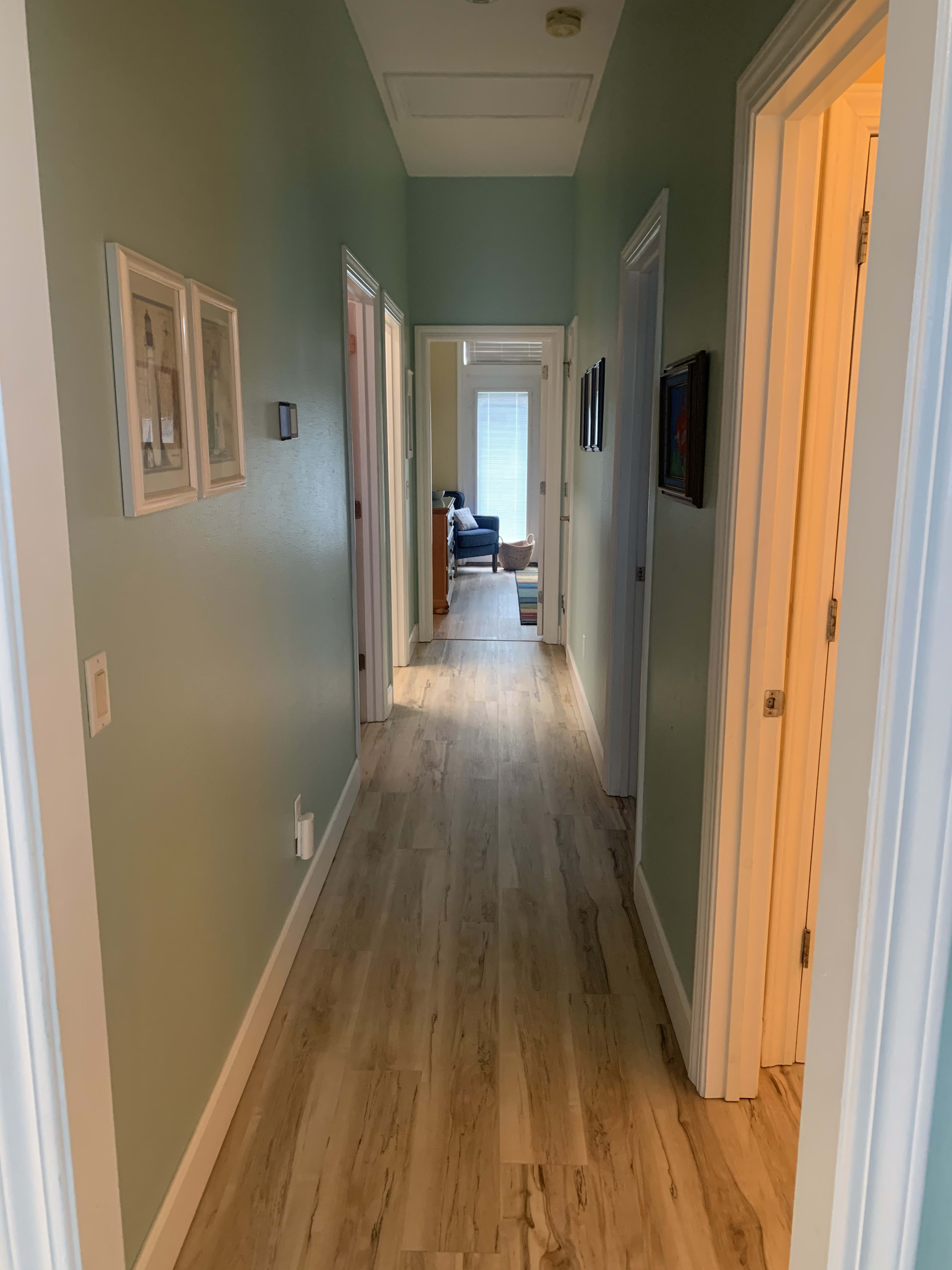 Hallway leading to bedrooms and laundry room