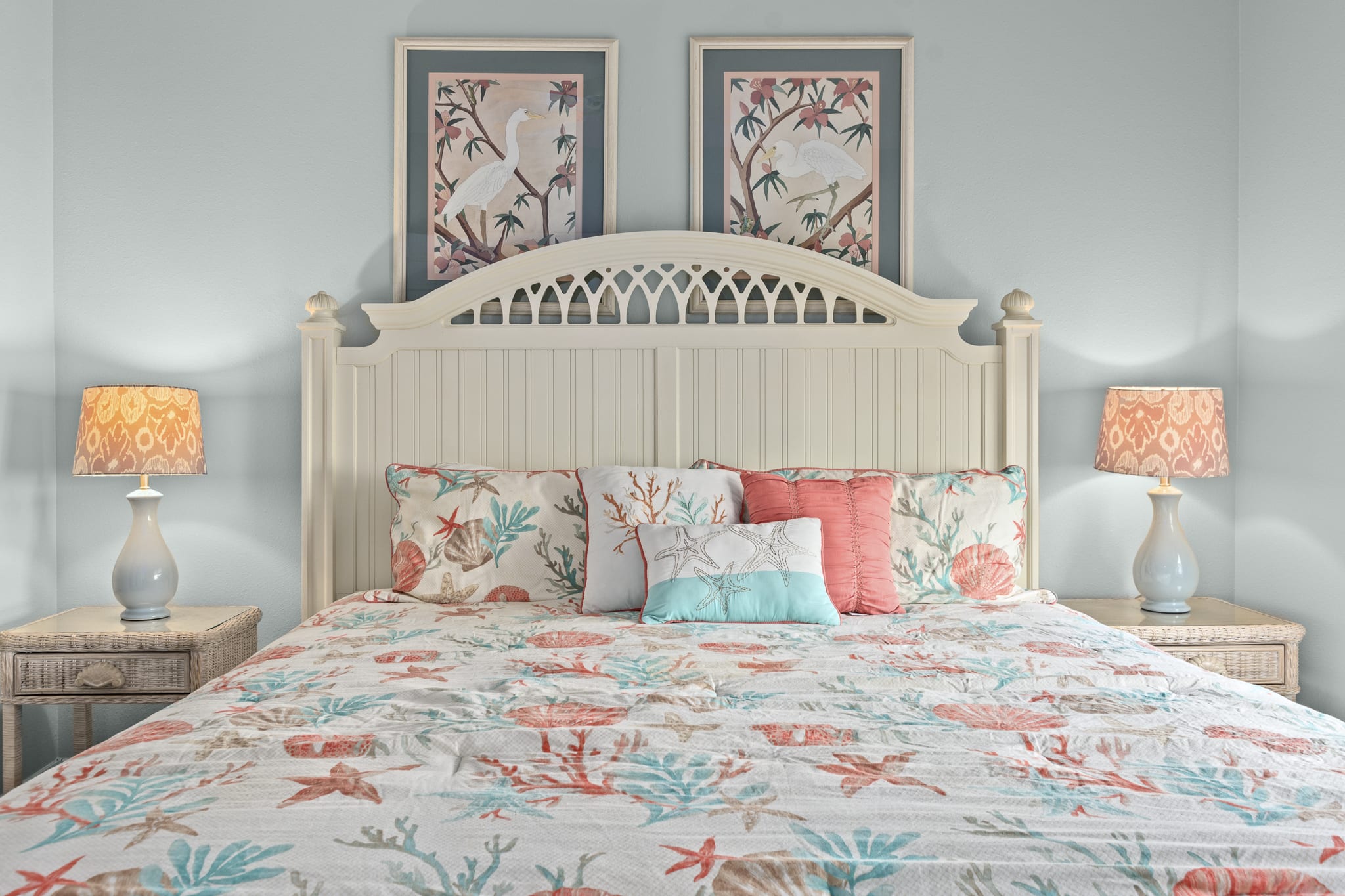 King-size bed in bedroom.