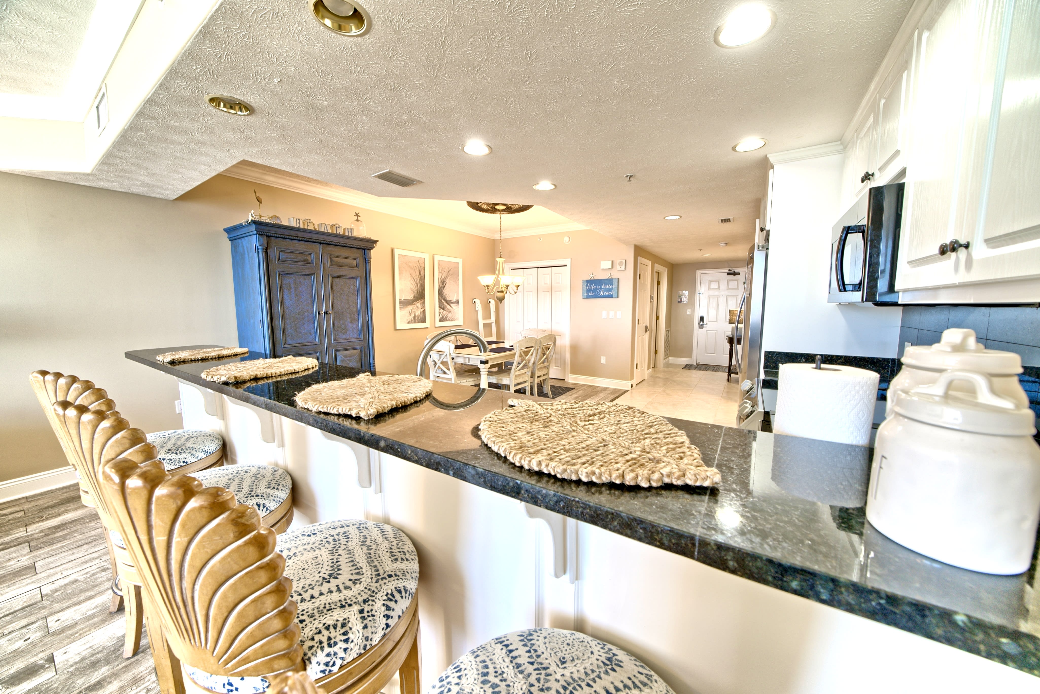 Bar with Italian Sea Sheel bar stools