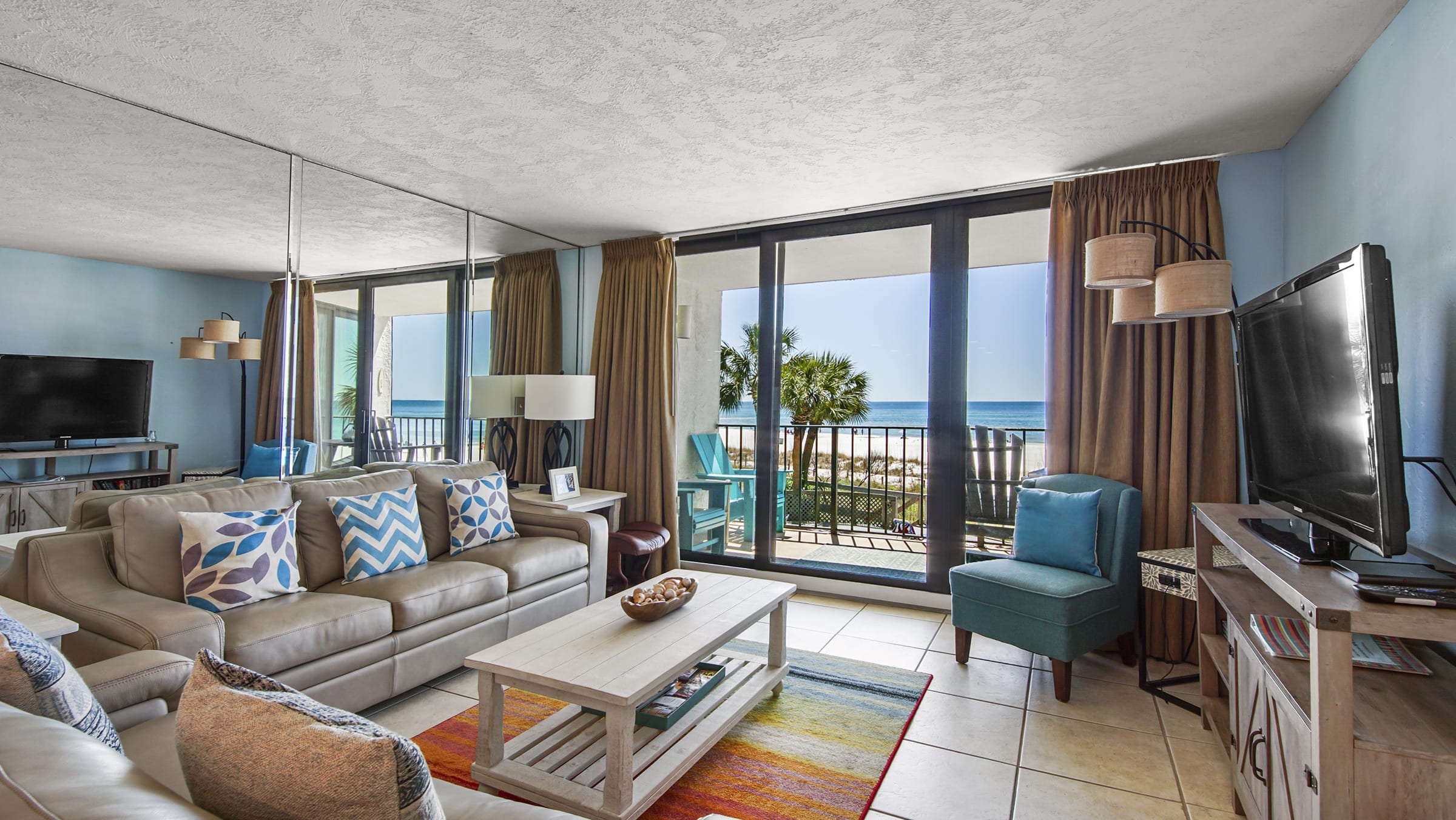 Enjoy a movie with new comfortable living room set.