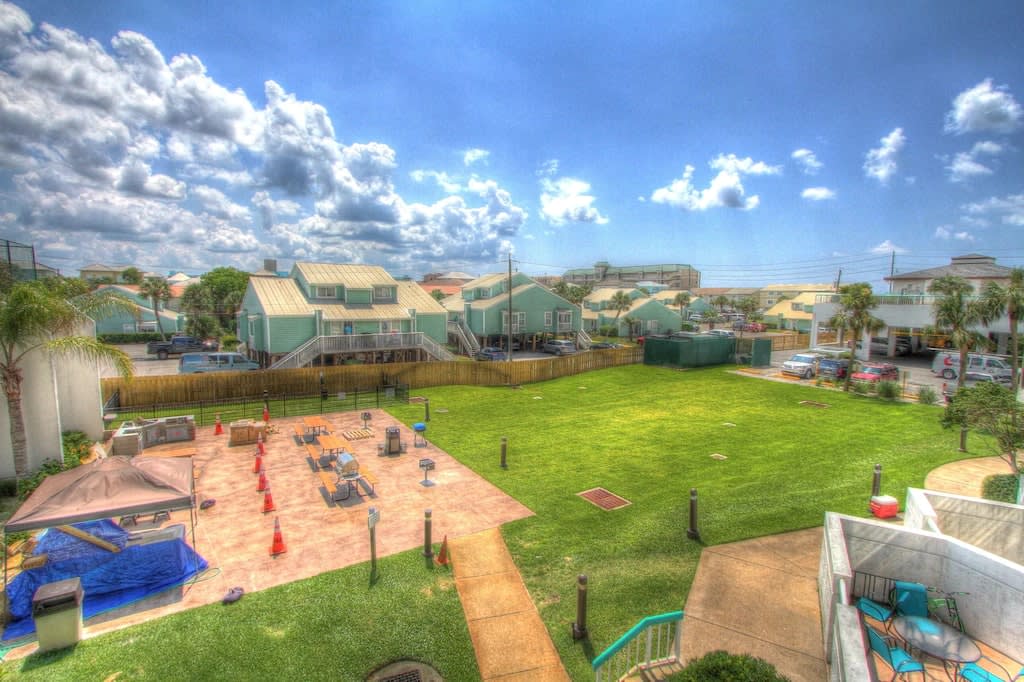 Grill and outside activities area