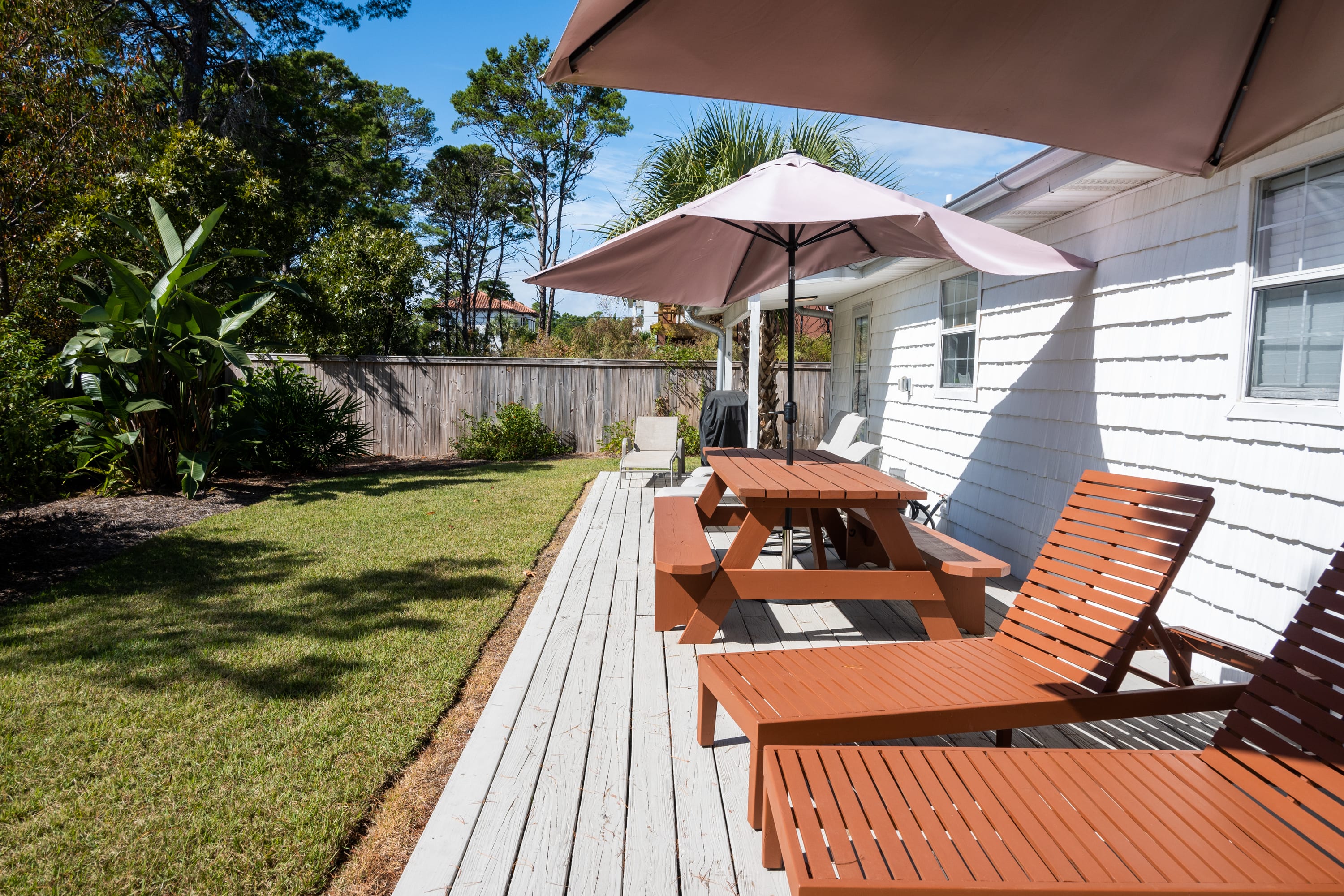 Relax   And let your pup do the same in the fenced back yard.