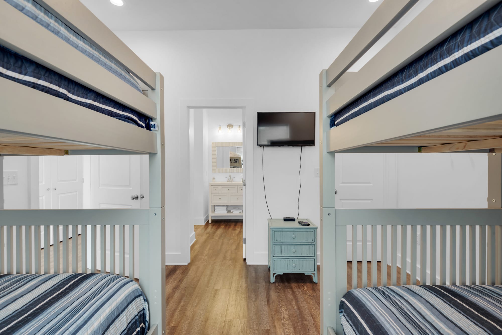 Downstairs Bunk Room with two double bunks