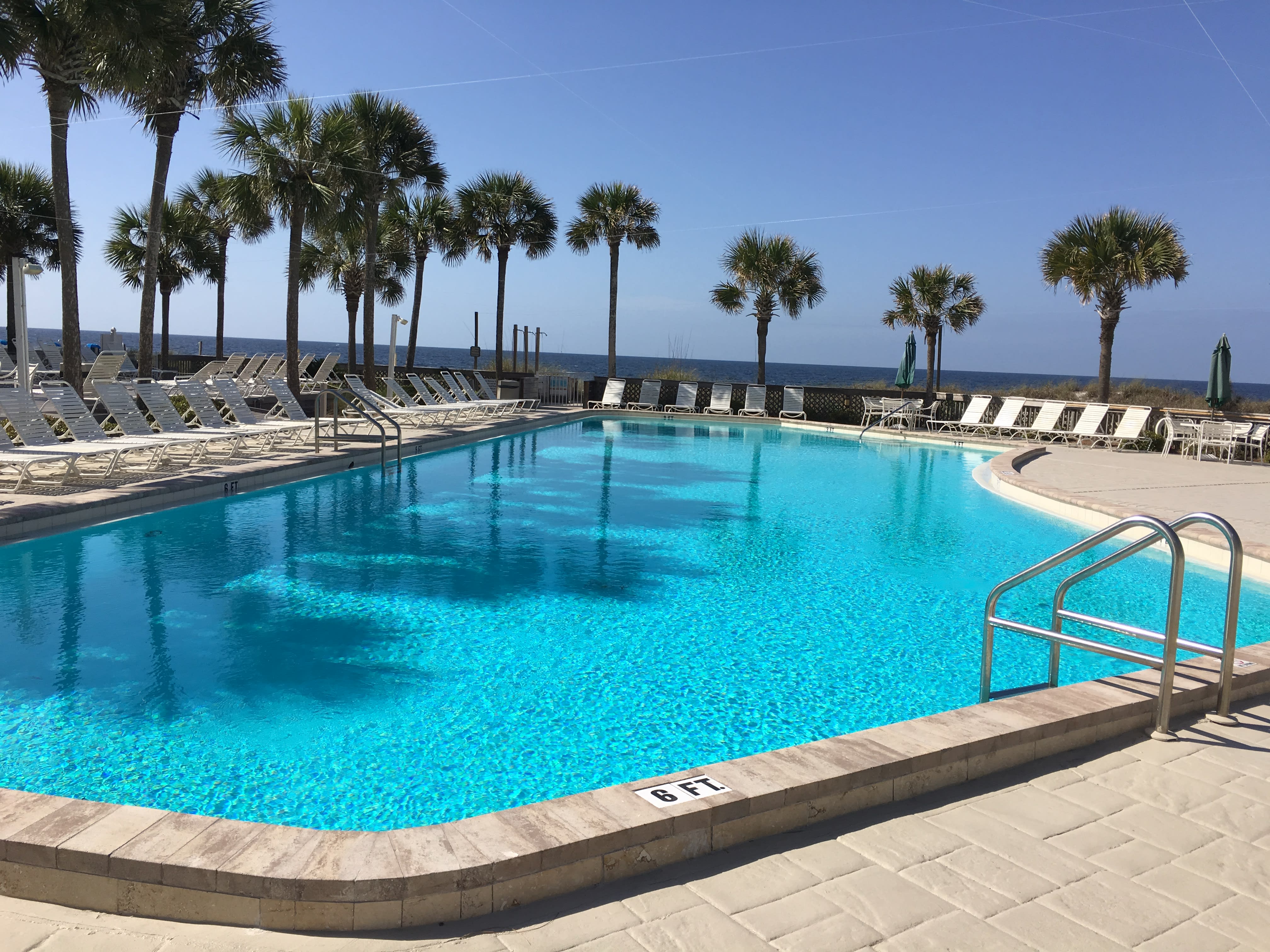 Pool between the A, B, and C Buildings