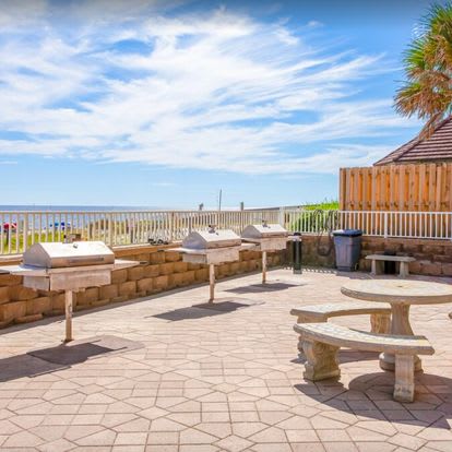 Outdoor Community Charcoal Grill Area