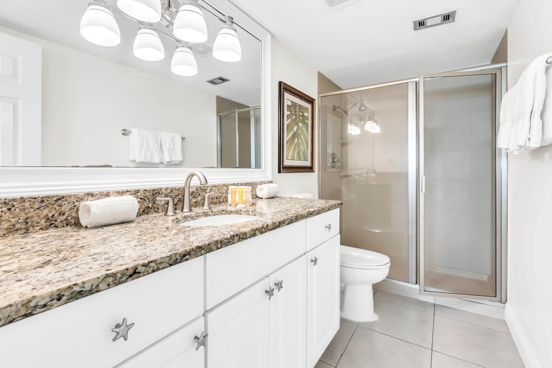 Master bath en suite with walk-in shower.
