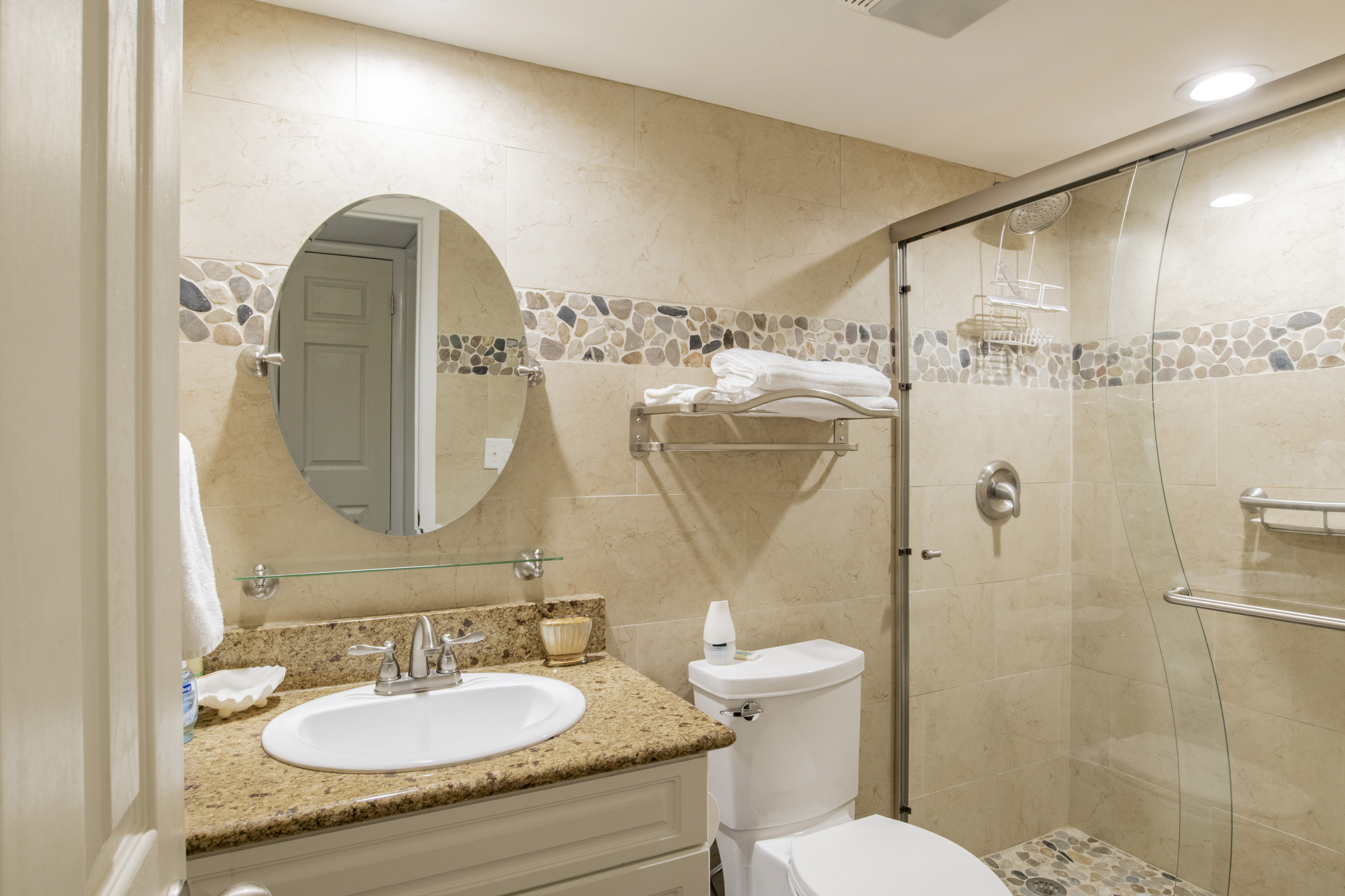 Hall bath with walk in shower