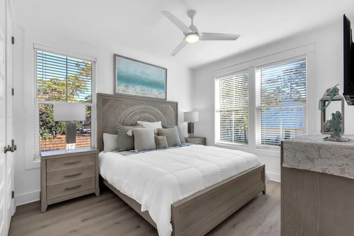 Whimsy-17 Bedroom 2. Pic 1. King with attached bath.