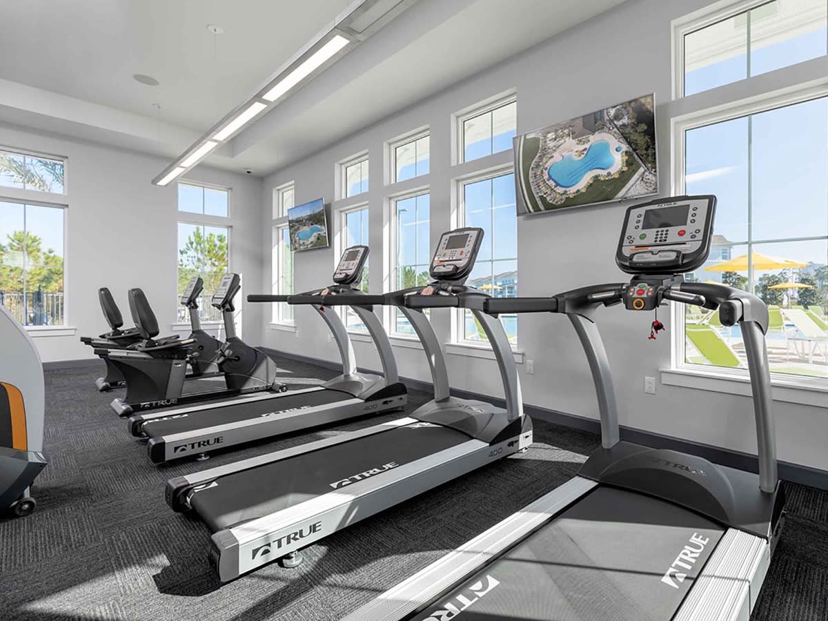 Fitness room attached to the community pool