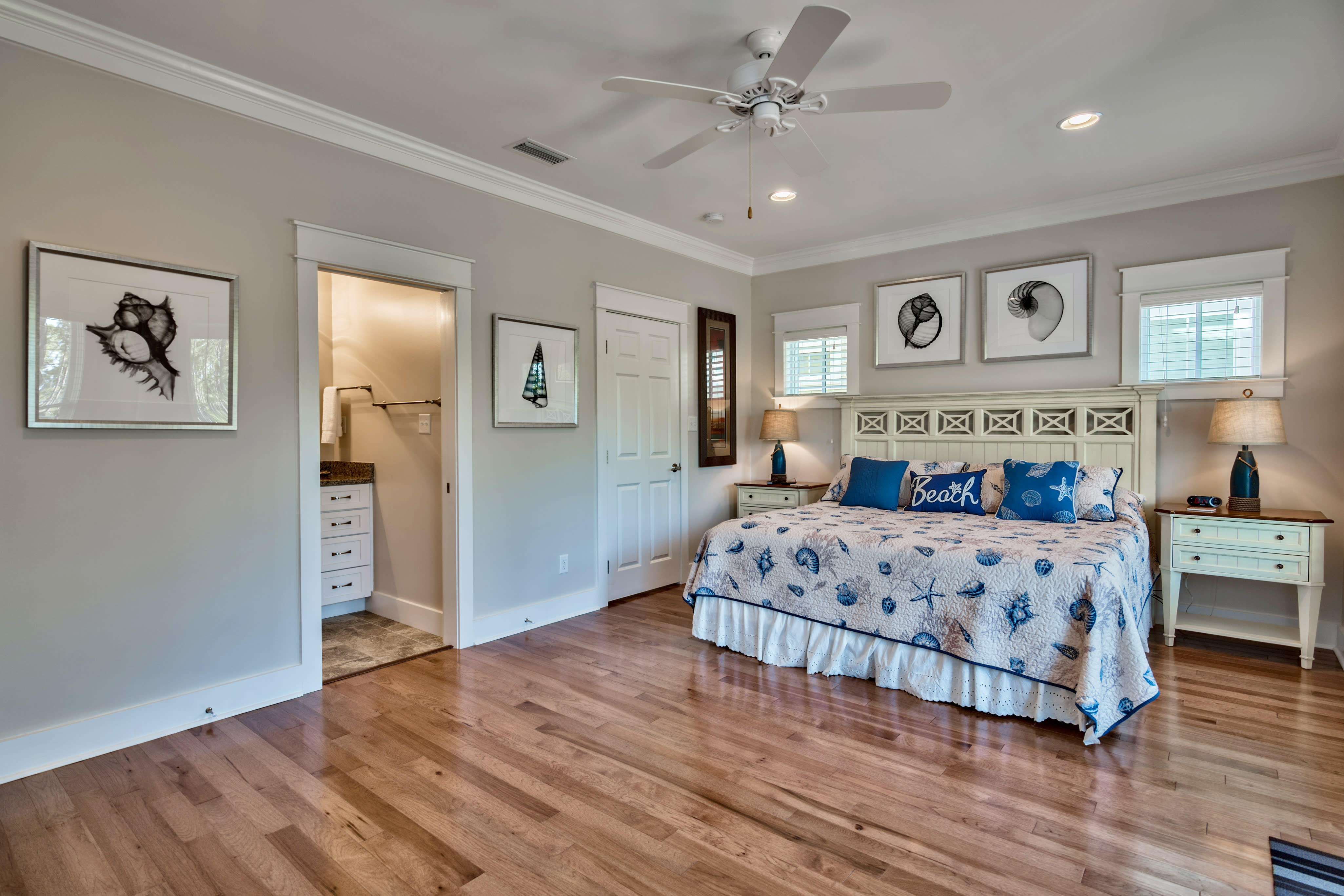 Second floor back King Bedroom with a private full Bathroom &amp; Balcony