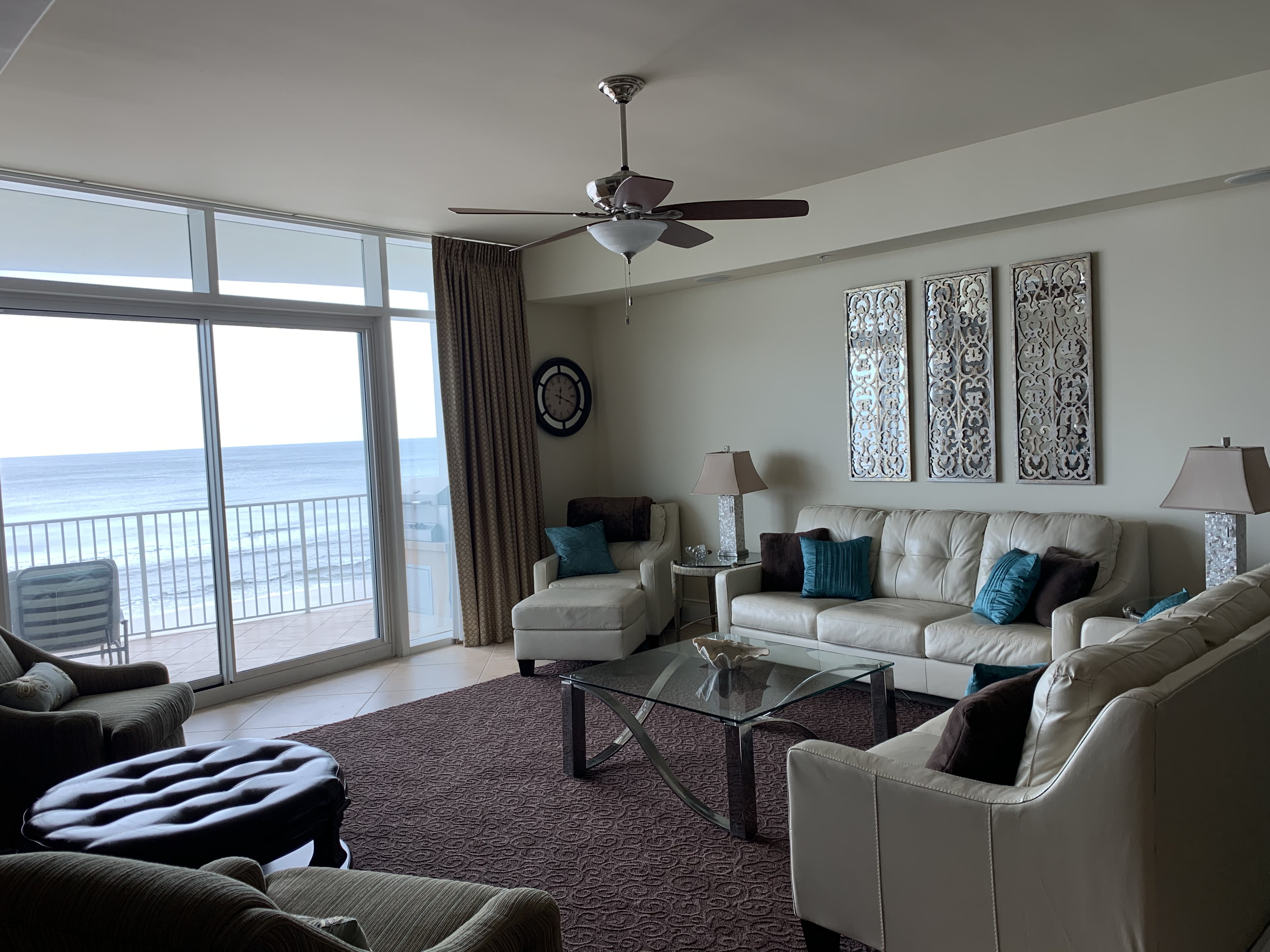 Spacious living area with beautiful Gulf views