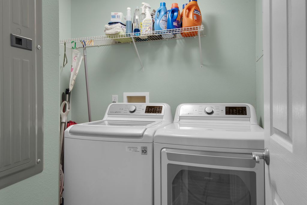 Full size washer and dryer in unit