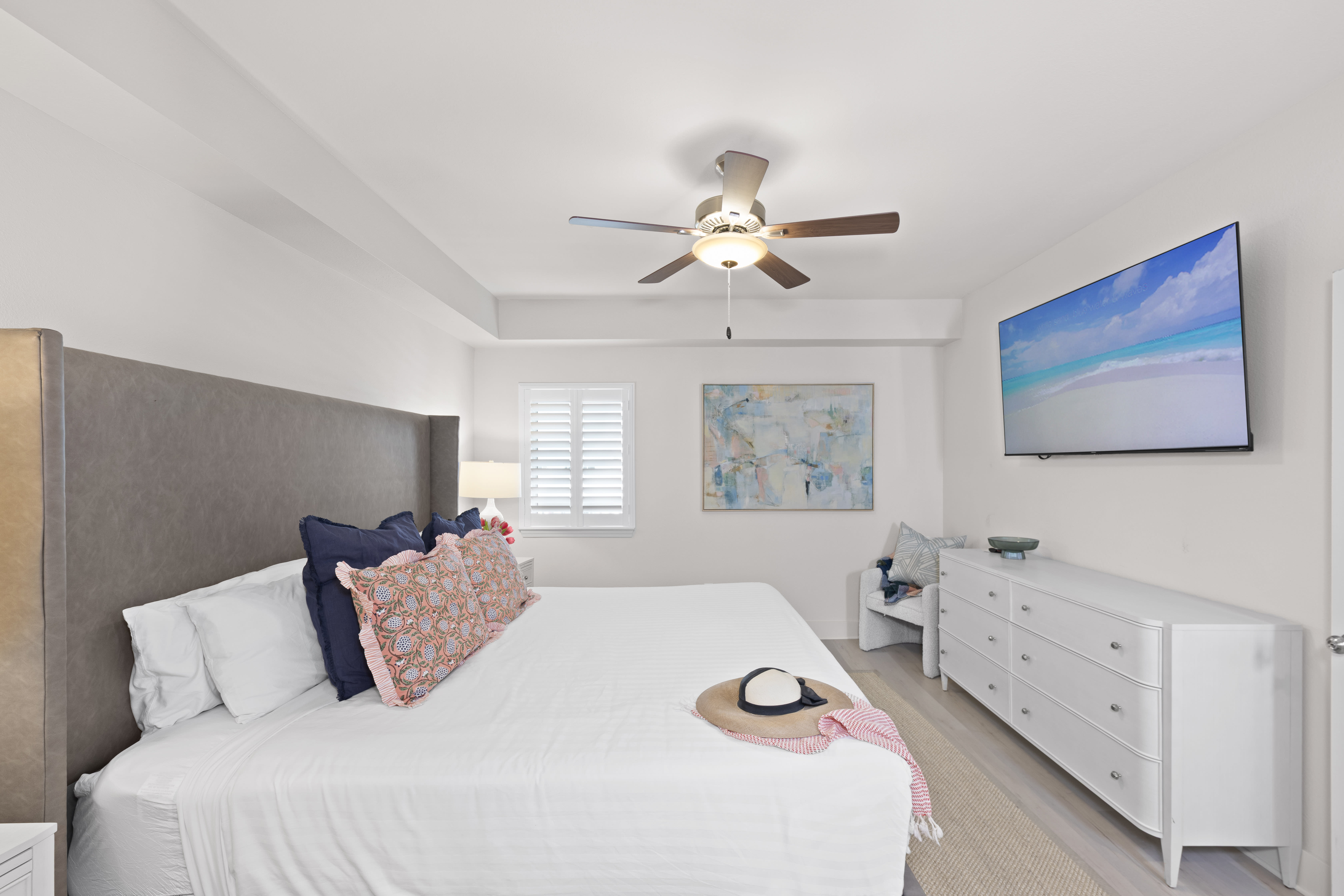 Master Bedroom with 50 inch streaming TV