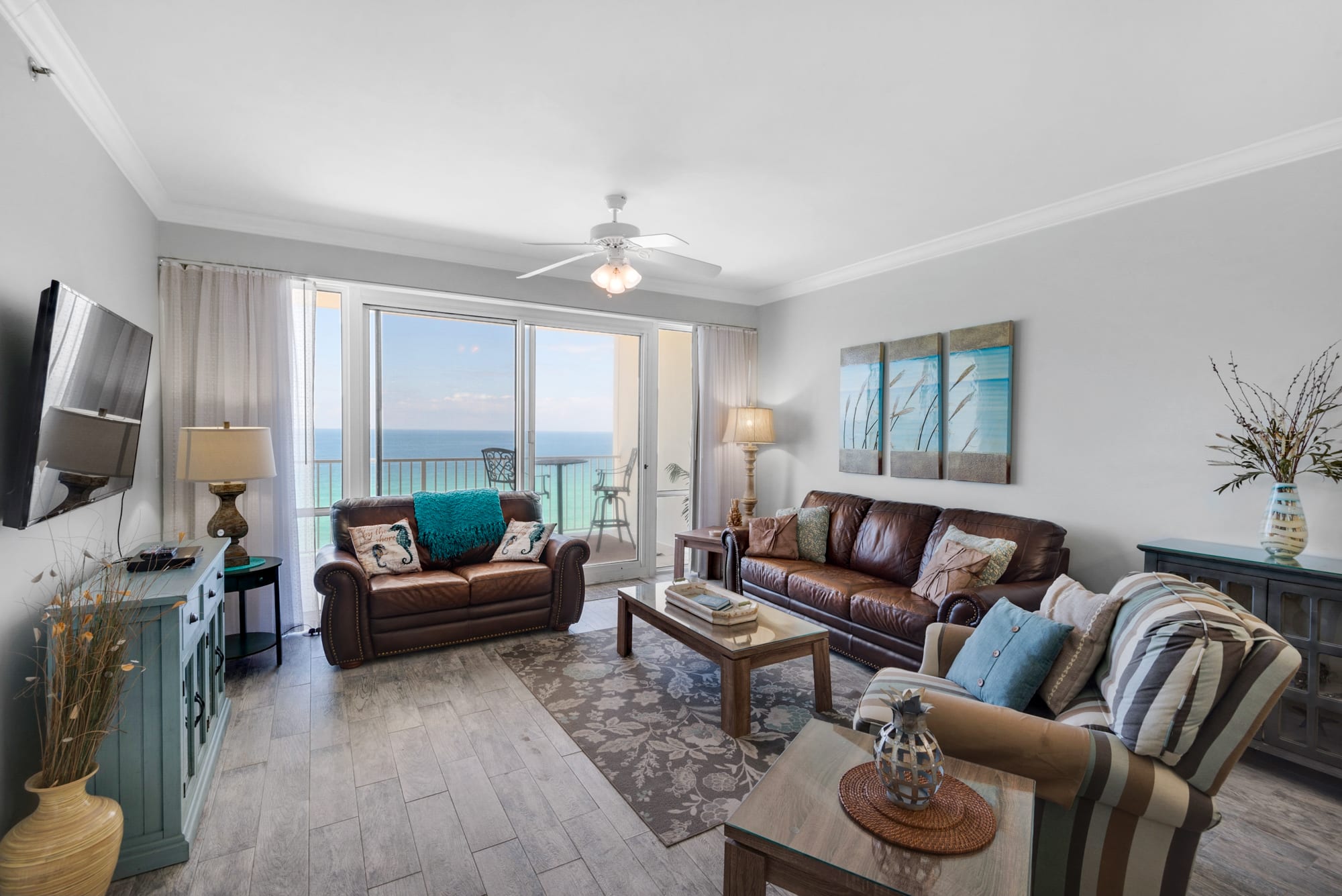 Leather sofa &amp; loveseat plus reclining chair