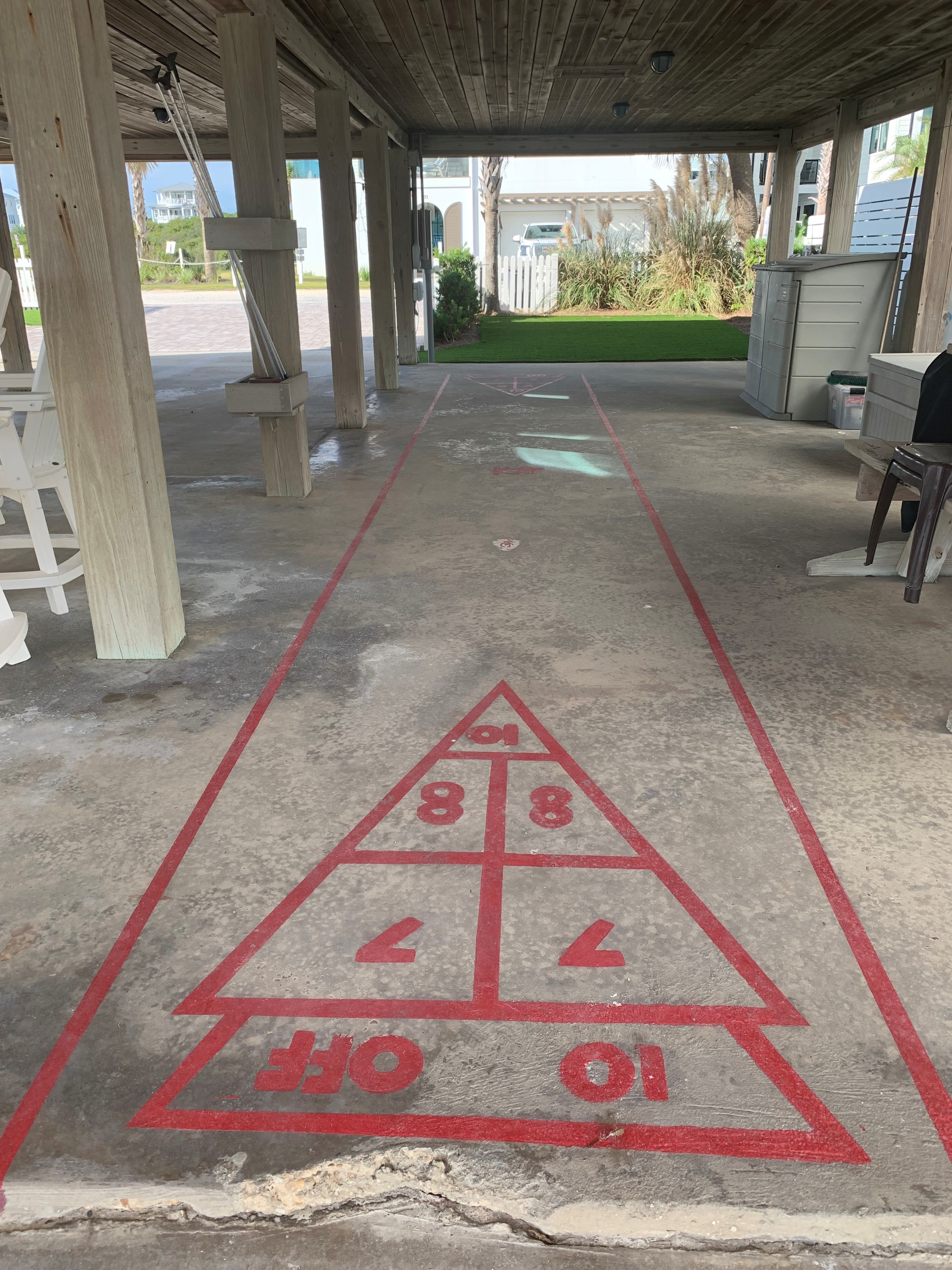 Shuffleboard under the house