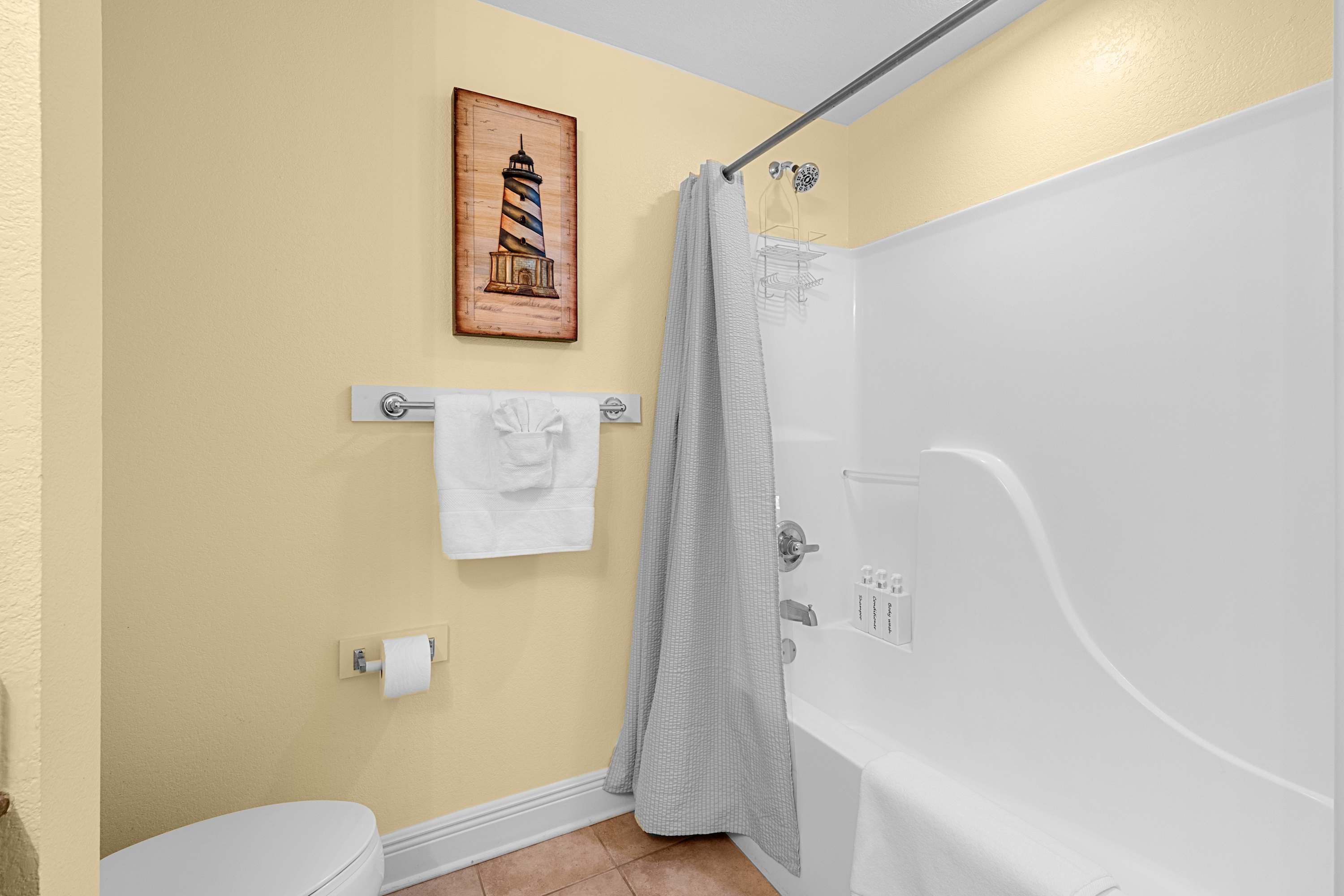Master bath with shower and tub
