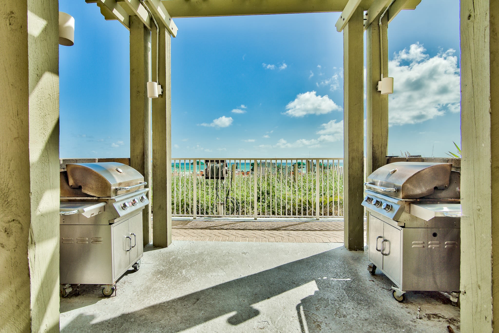 Gas Grills near pool deck